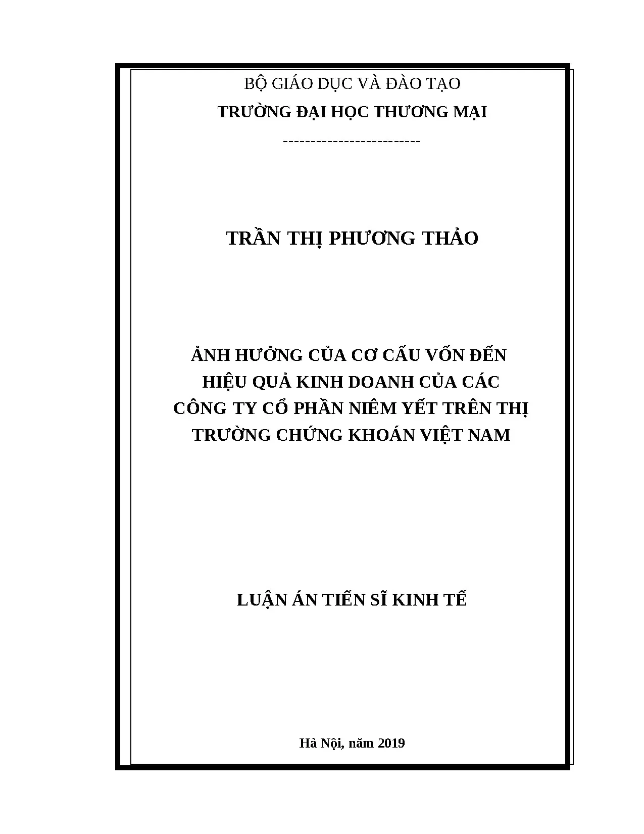 Luận án tiến sĩ kinh doanh thương mại full ảnh hưởng của cơ
