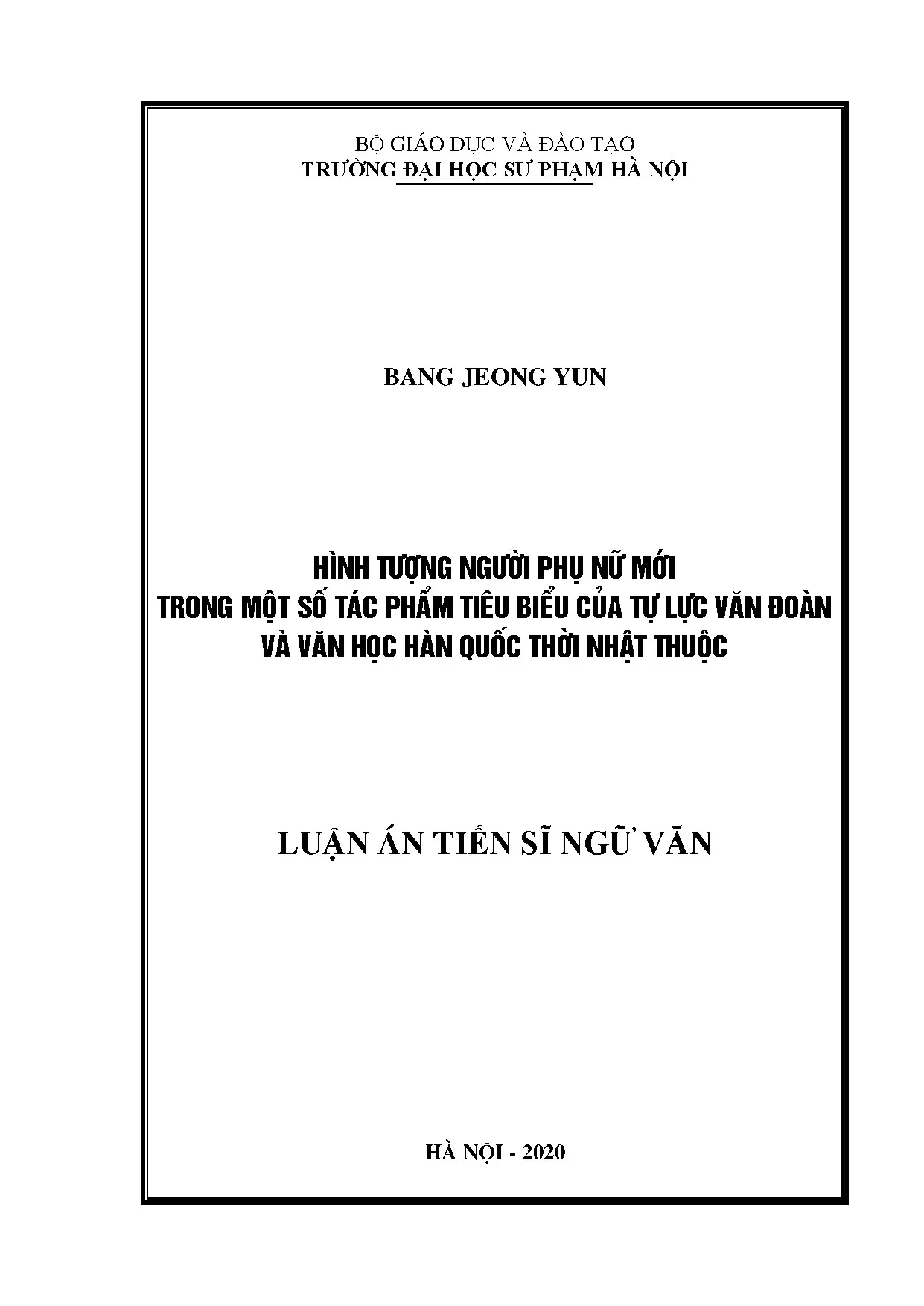 Hình tượng phụ nữ mới: Tự Lực Văn Đoàn & Văn học Hàn Quốc