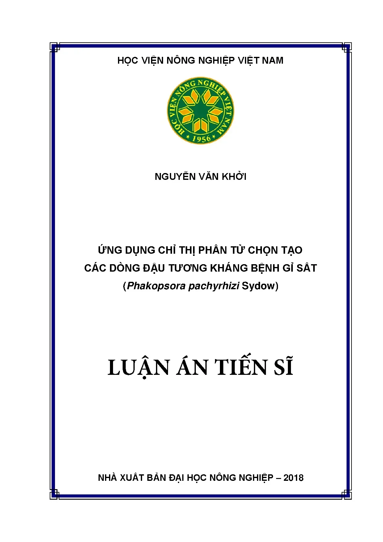 Chọn tạo đậu tương kháng gỉ sắt bằng chỉ thị phân tử