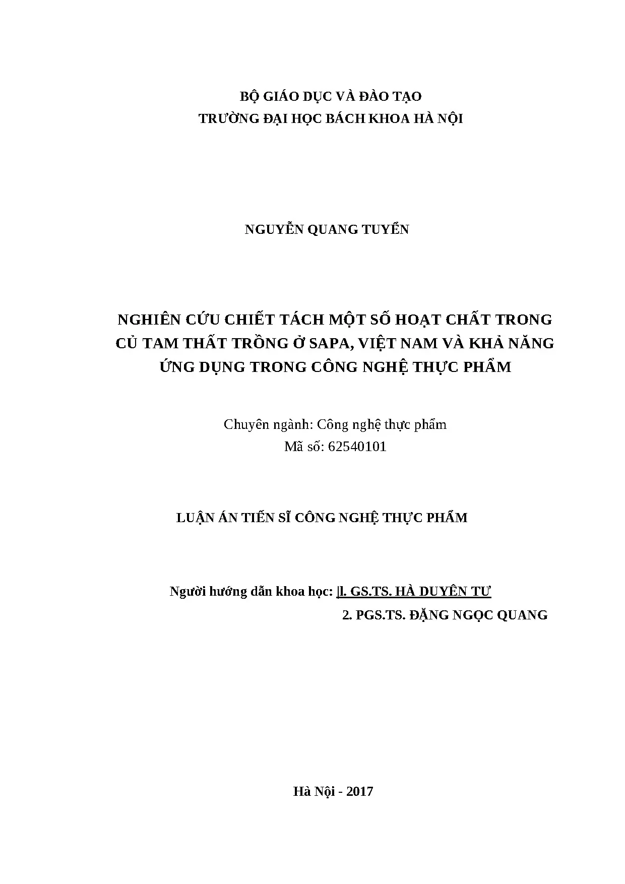 Chiết tách hoạt chất tam thất Sapa ứng dụng thực phẩm