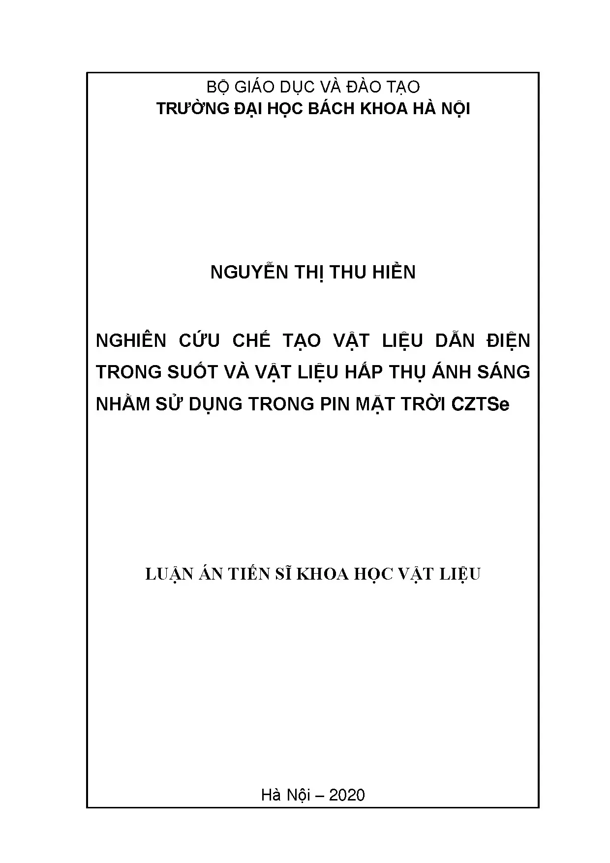Nghiên cứu chế tạo vật liệu dẫn điện trong suốt và vật liệu