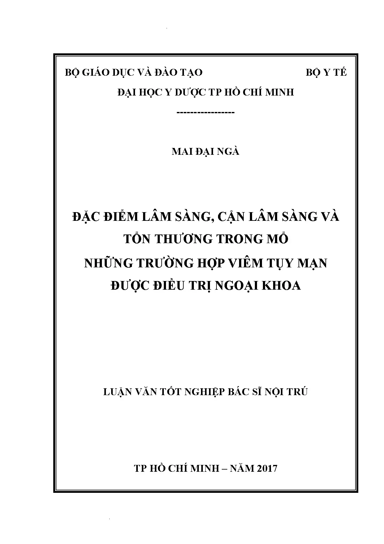 Đặc điểm lâm sàng cận lâm sàng và tổn thương trong mổ những