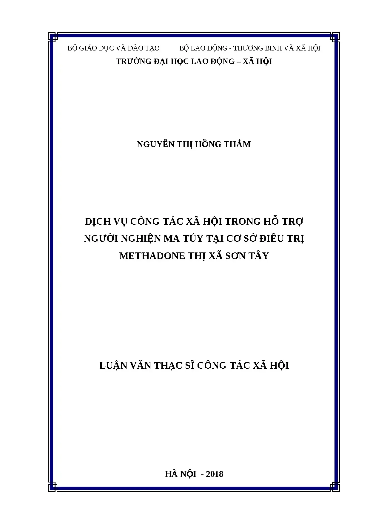 Luận án tiến sĩ dịch vụ công tác xã hội trong hỗ trợ người n