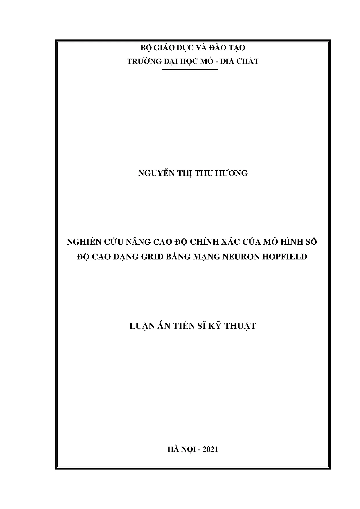 Luận án tiến sĩ kỹ thuật nghiên cứu nâng cao độ chính xác củ