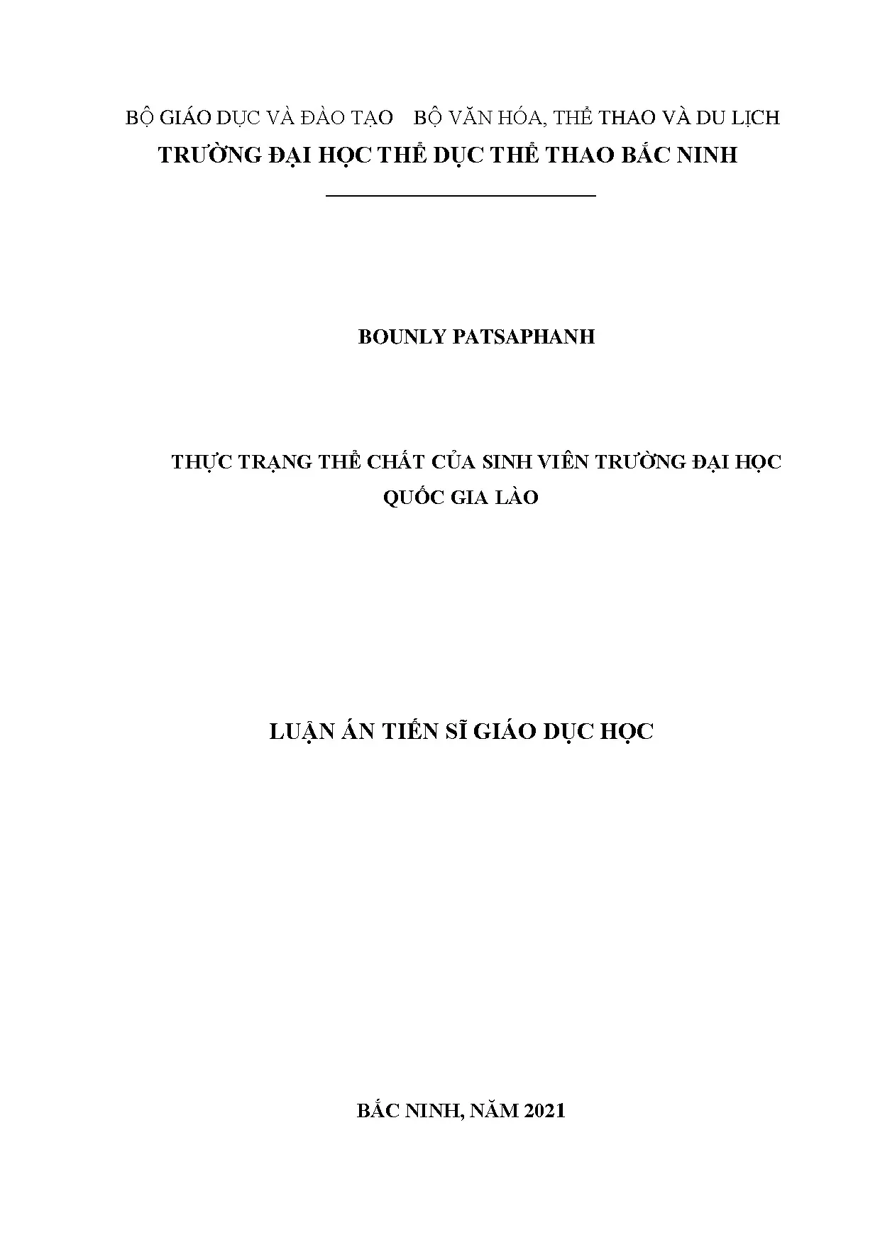 Thực trạng thể chất sinh viên Đại học Quốc gia Lào
