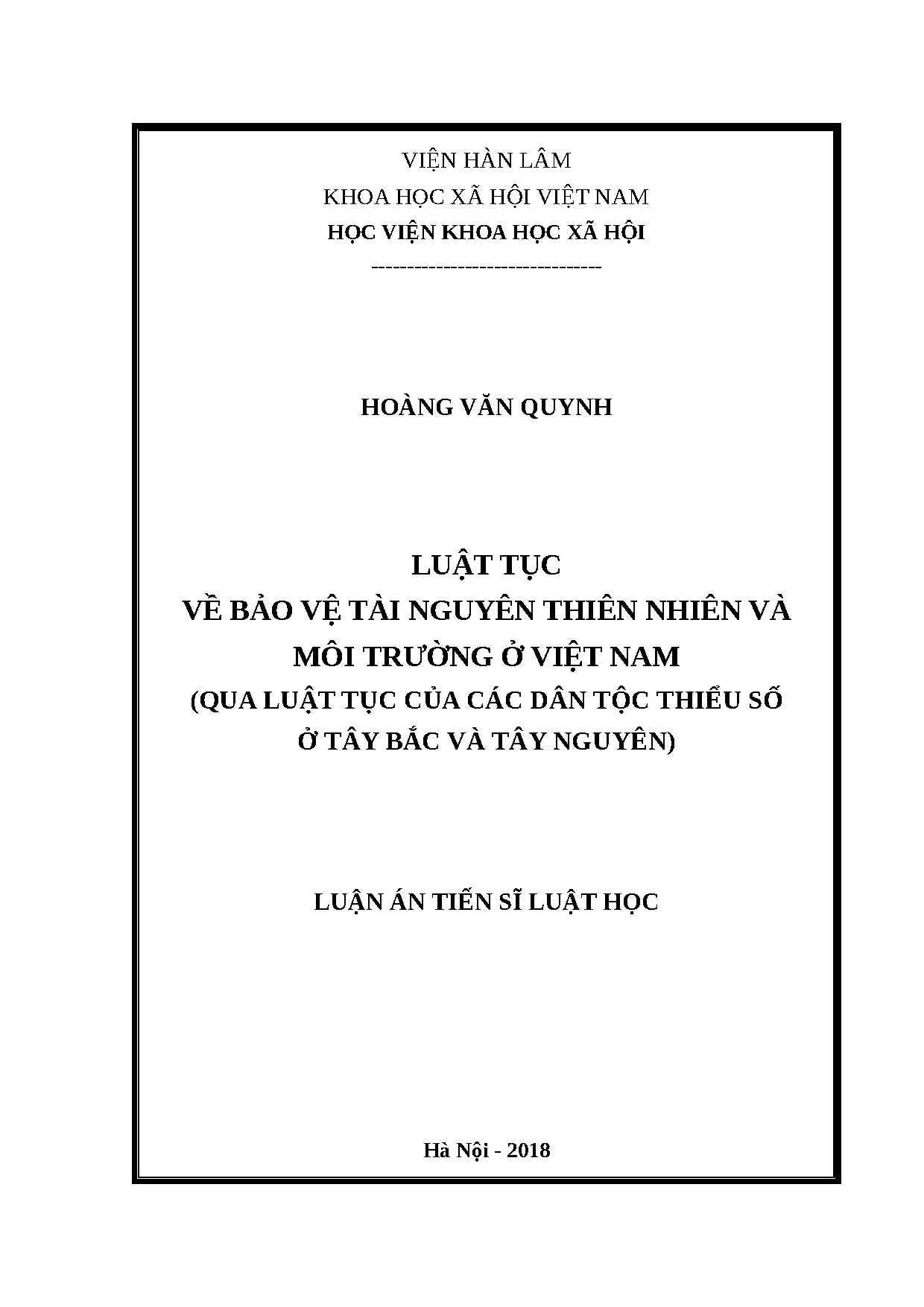 Luật tục bảo vệ tài nguyên thiên nhiên, môi trường dân tộc thiểu số