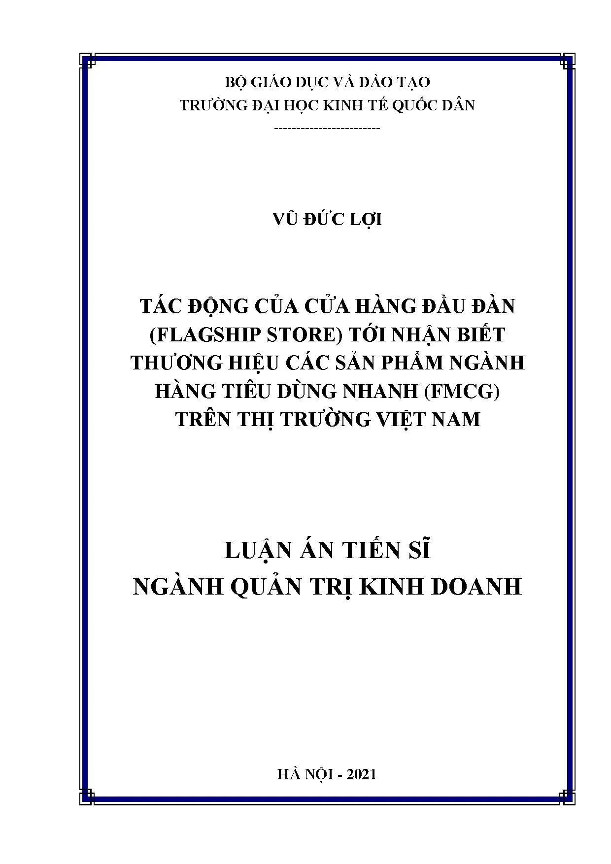 Luận án tác động của cửa hàng đầu đàn flagship store tới nhậ