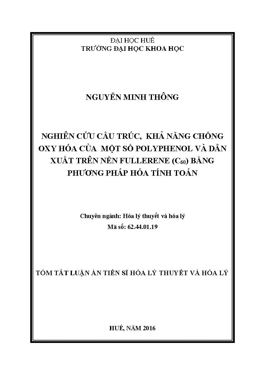 Tóm tắt luận án tiến sĩ hóa lý thuyết và hóa lý nghiên cứu c