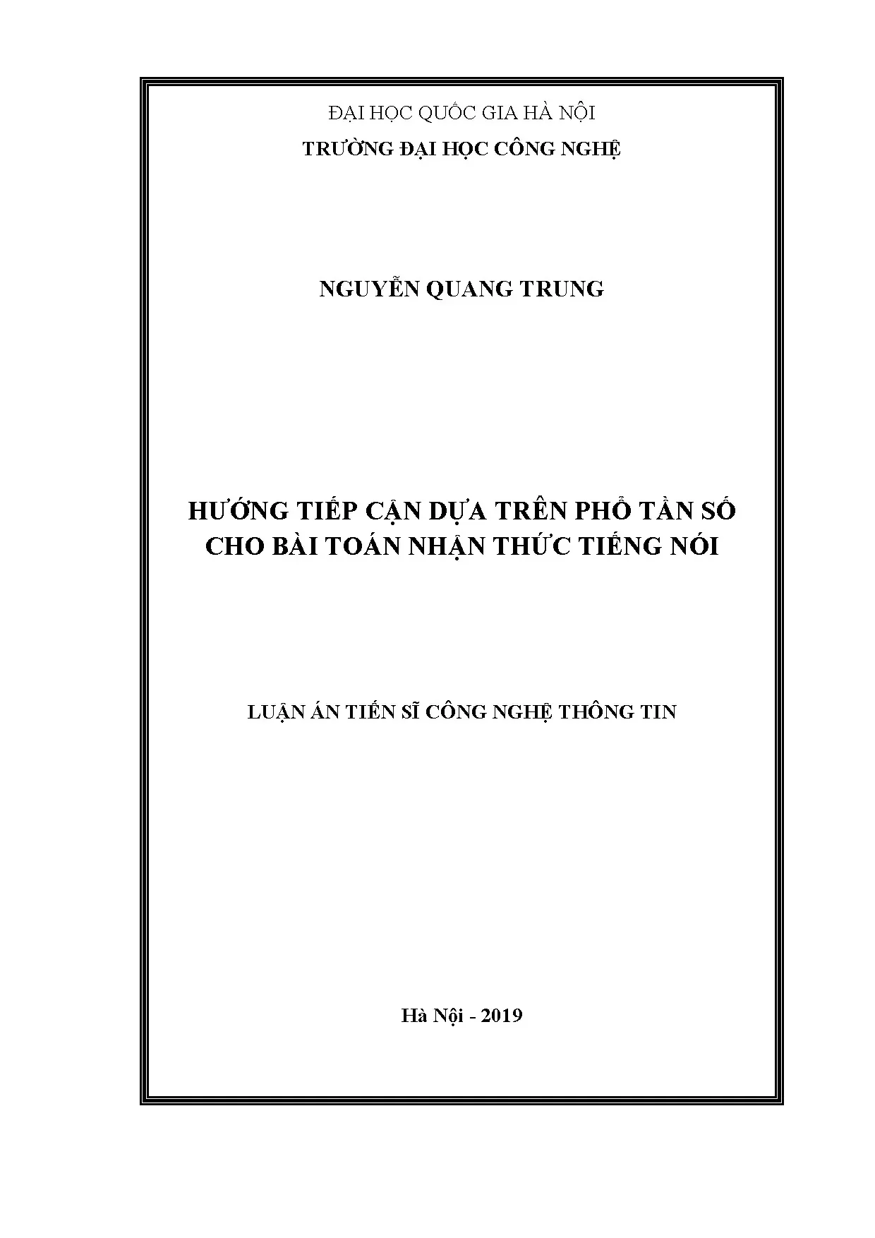 Luận án tiến sĩ công nghệ thông tin hướng tiếp cận dựa trên