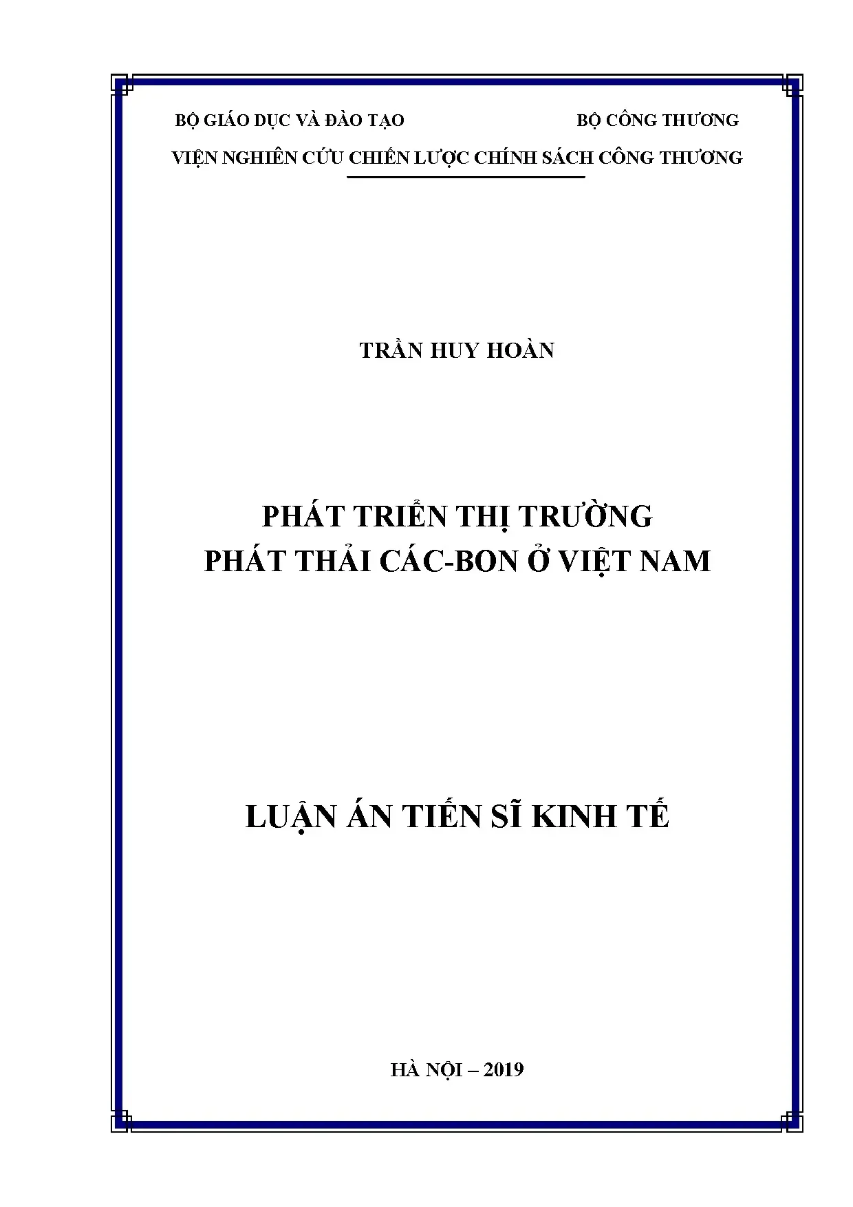 Phát triển thị trường phát thải các bon ở việt nam luận án t