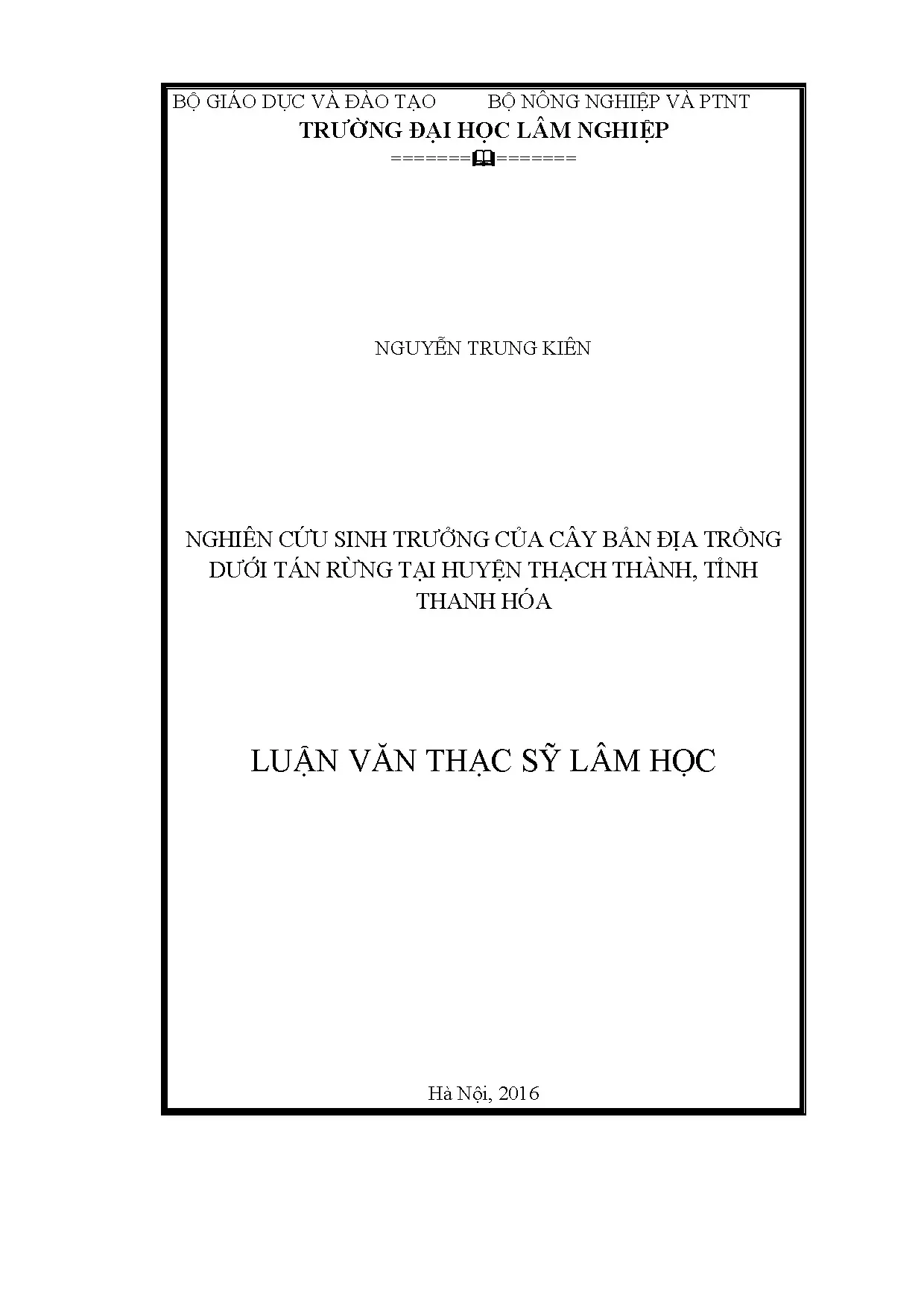 Nghiên cứu sinh trưởng của cây bản địa trồng dưới tán rừng t