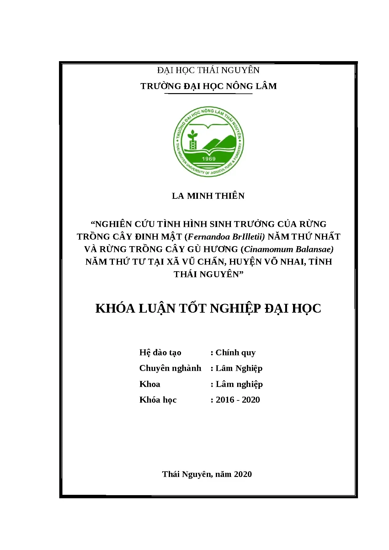 Nghiên cứu sinh trưởng và phát triển cây đinh mật fernandoa