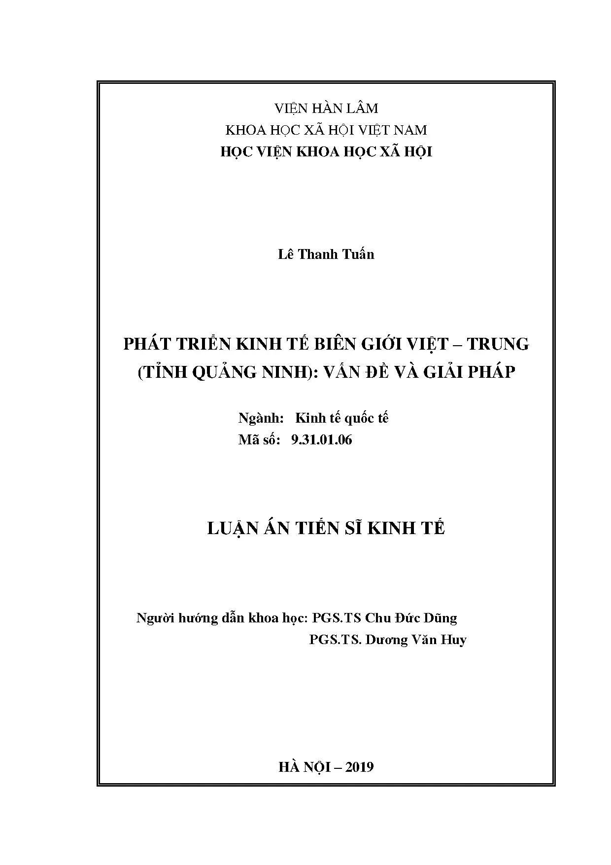 Phát triển kinh tế biên giới Việt-Trung Quảng Ninh: Vấn đề & Giải pháp