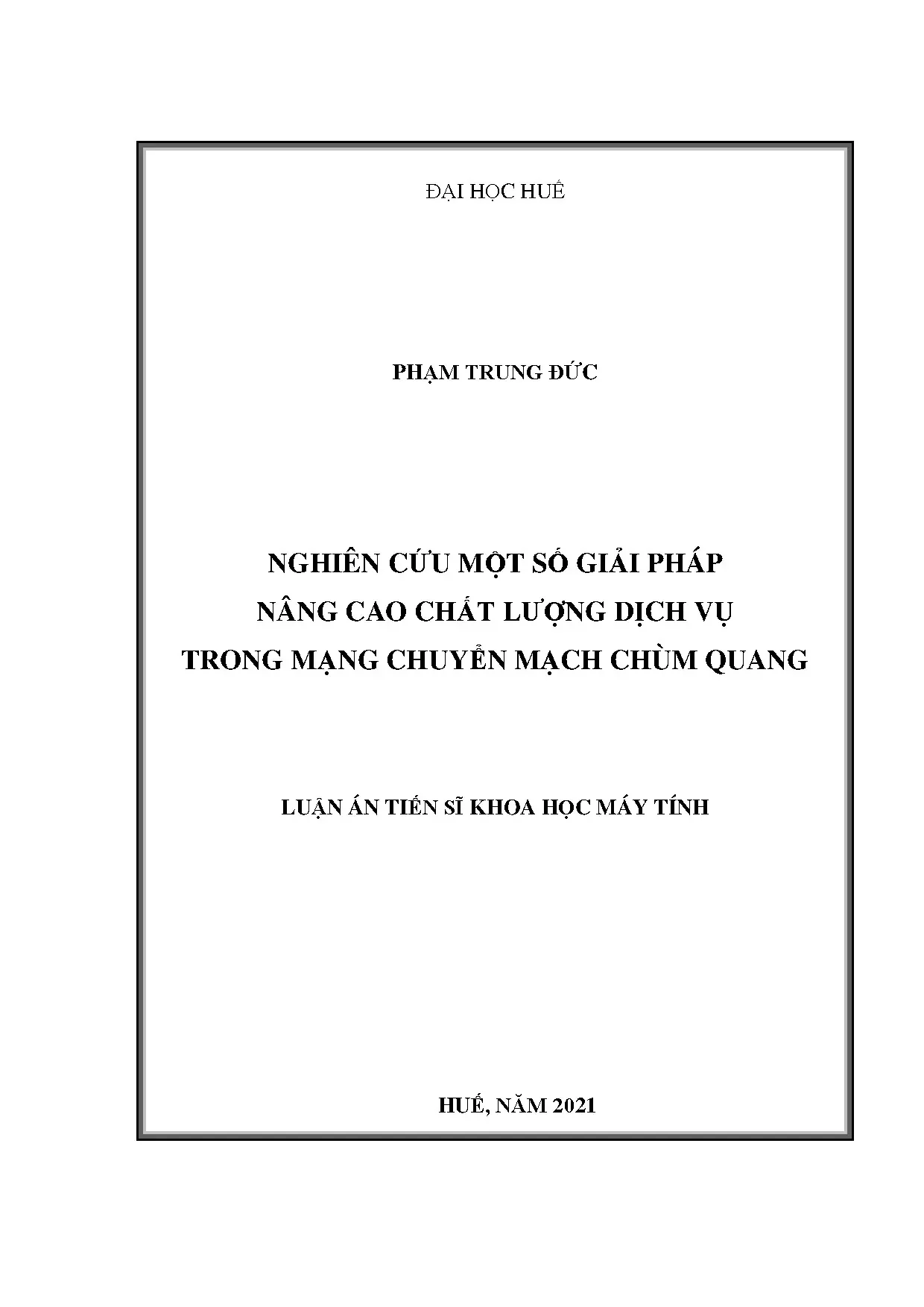 Giải pháp nâng cao chất lượng dịch vụ mạng chuyển mạch chùm quang