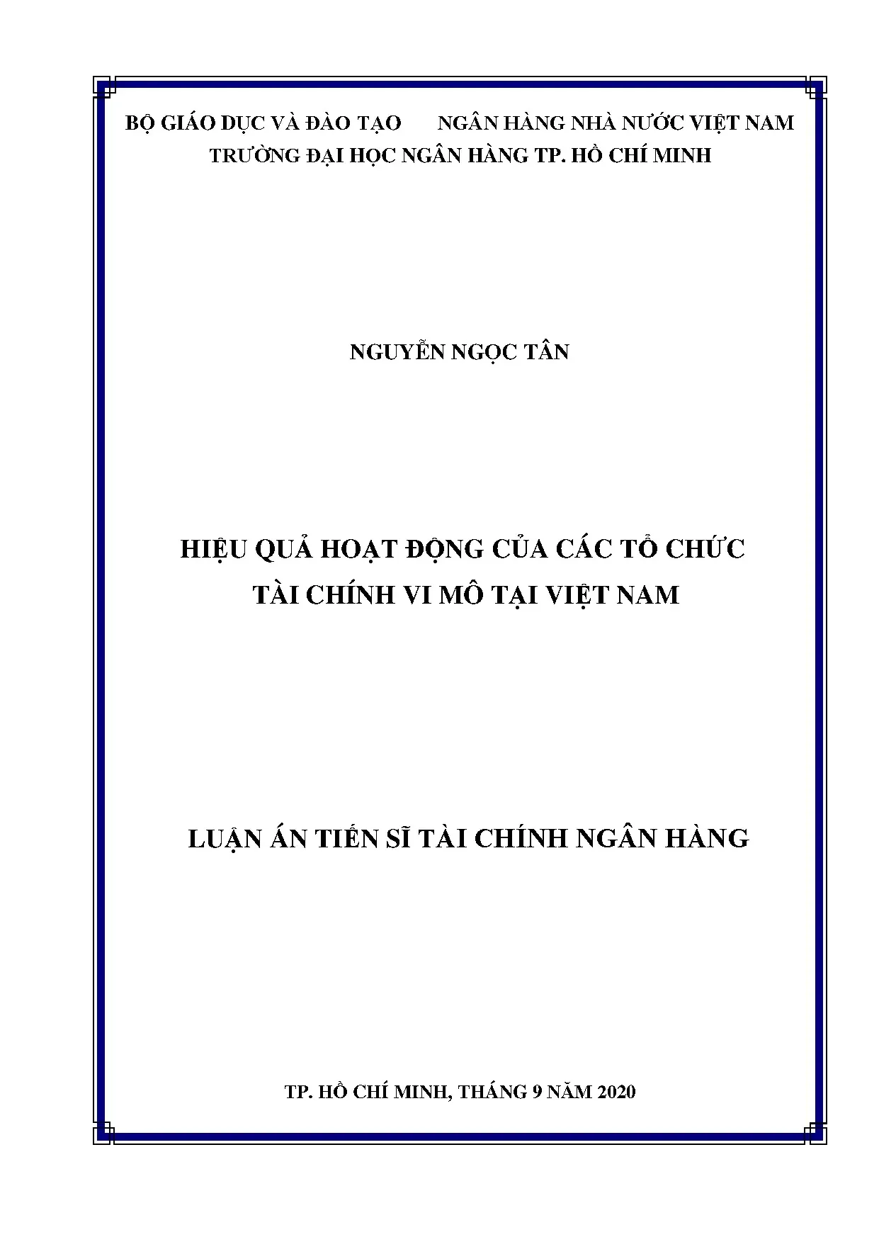 Hiệu quả hoạt động của tổ chức tài chính vi mô tại Việt Nam
