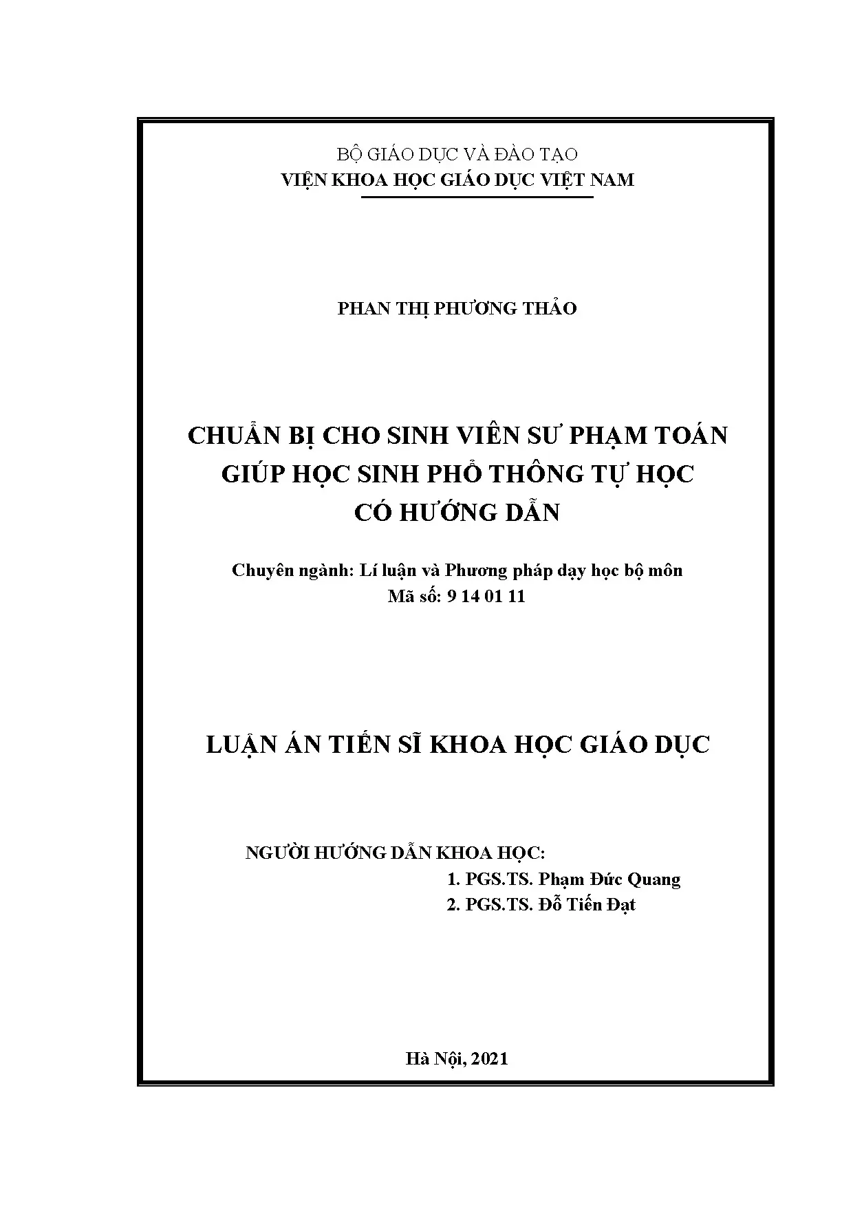 Chuẩn bị sinh viên sư phạm toán