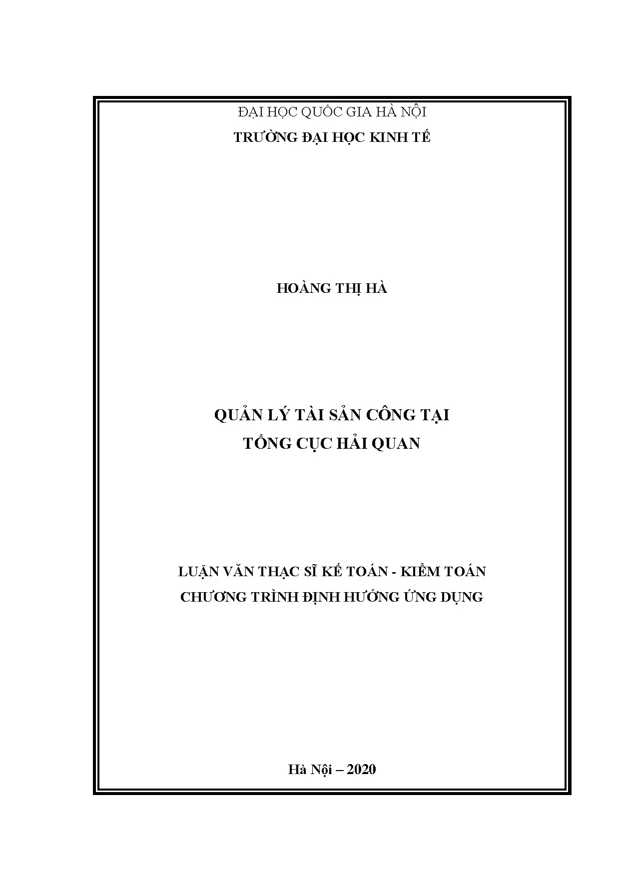 Quản lý tài sản công tại tổng cục hải quan