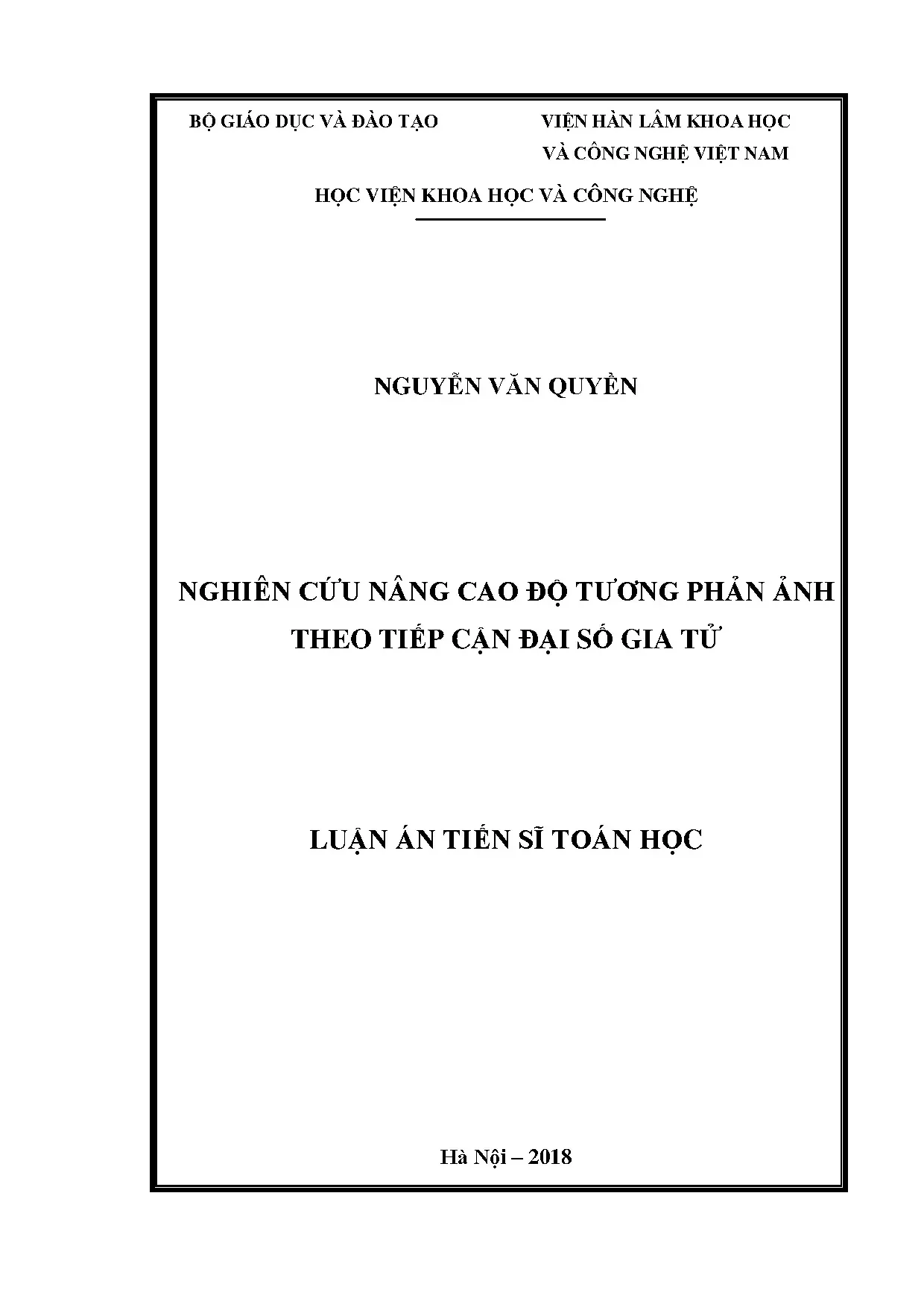 Nâng cao tương phản ảnh bằng đại số gia tử