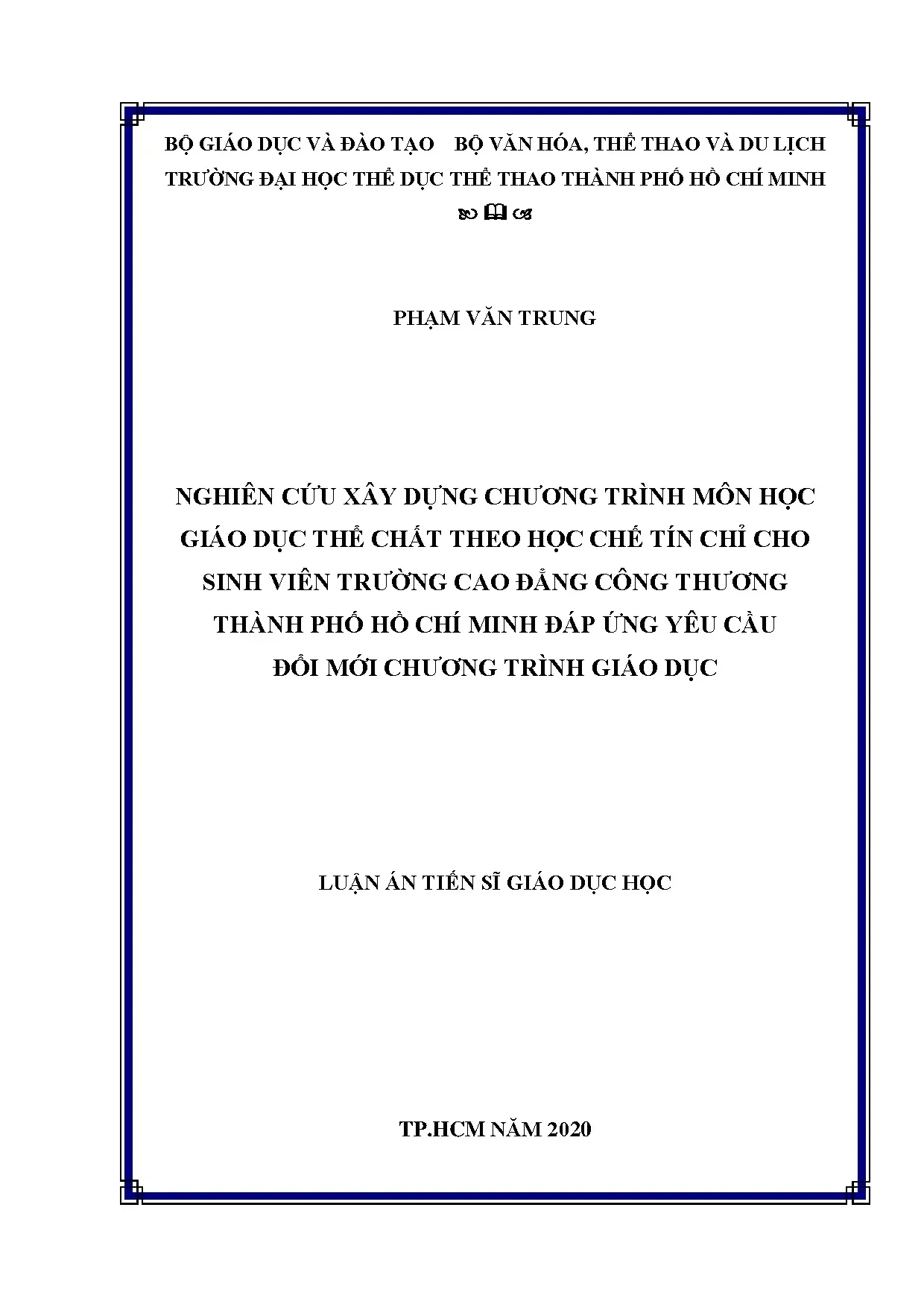 Luận án tiến sĩ nghiên cứu xây dựng chương trình môn học giá