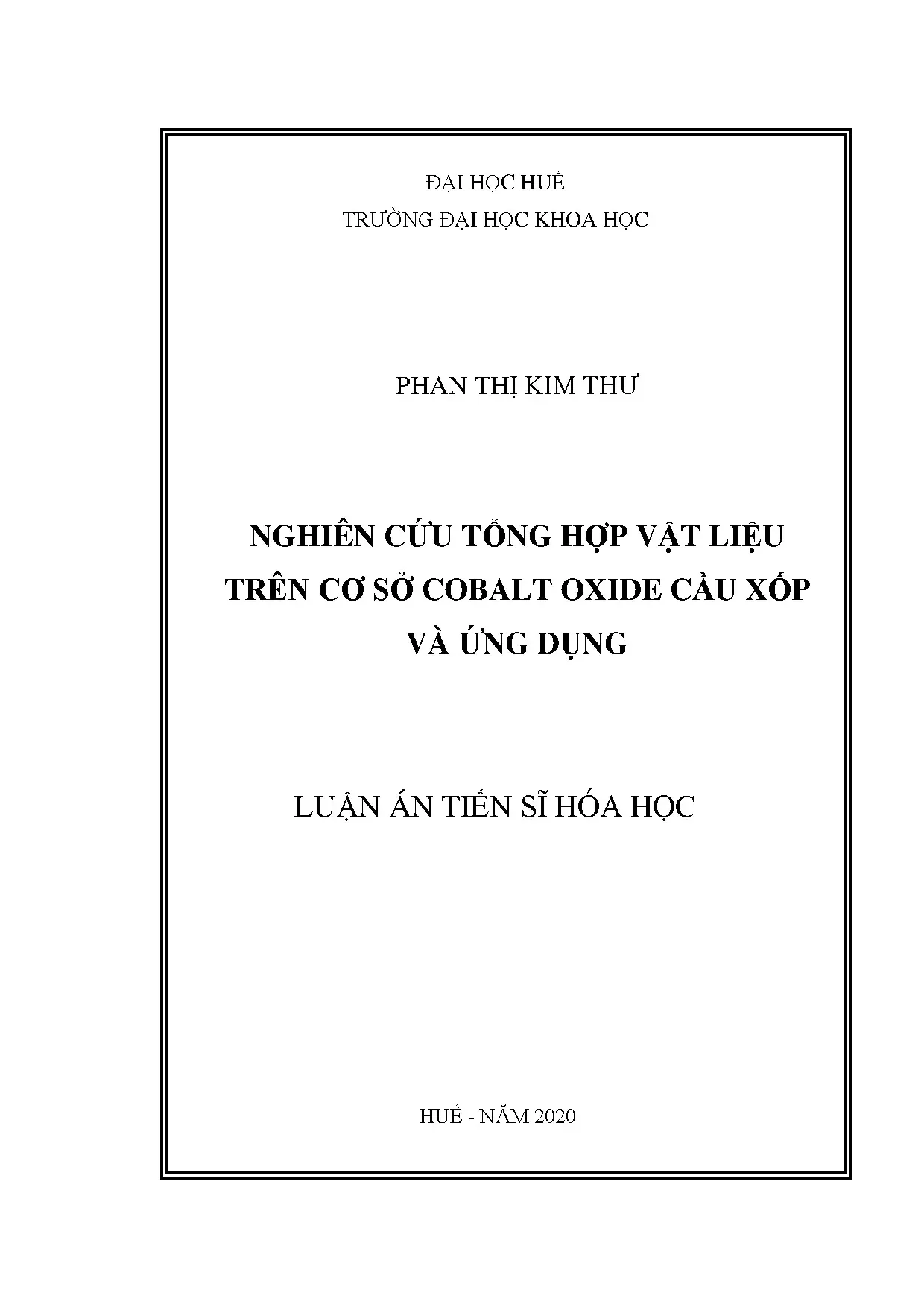Luận án tiến sĩ hoá học nghiên cứu tổng hợp vật liệu trên cơ