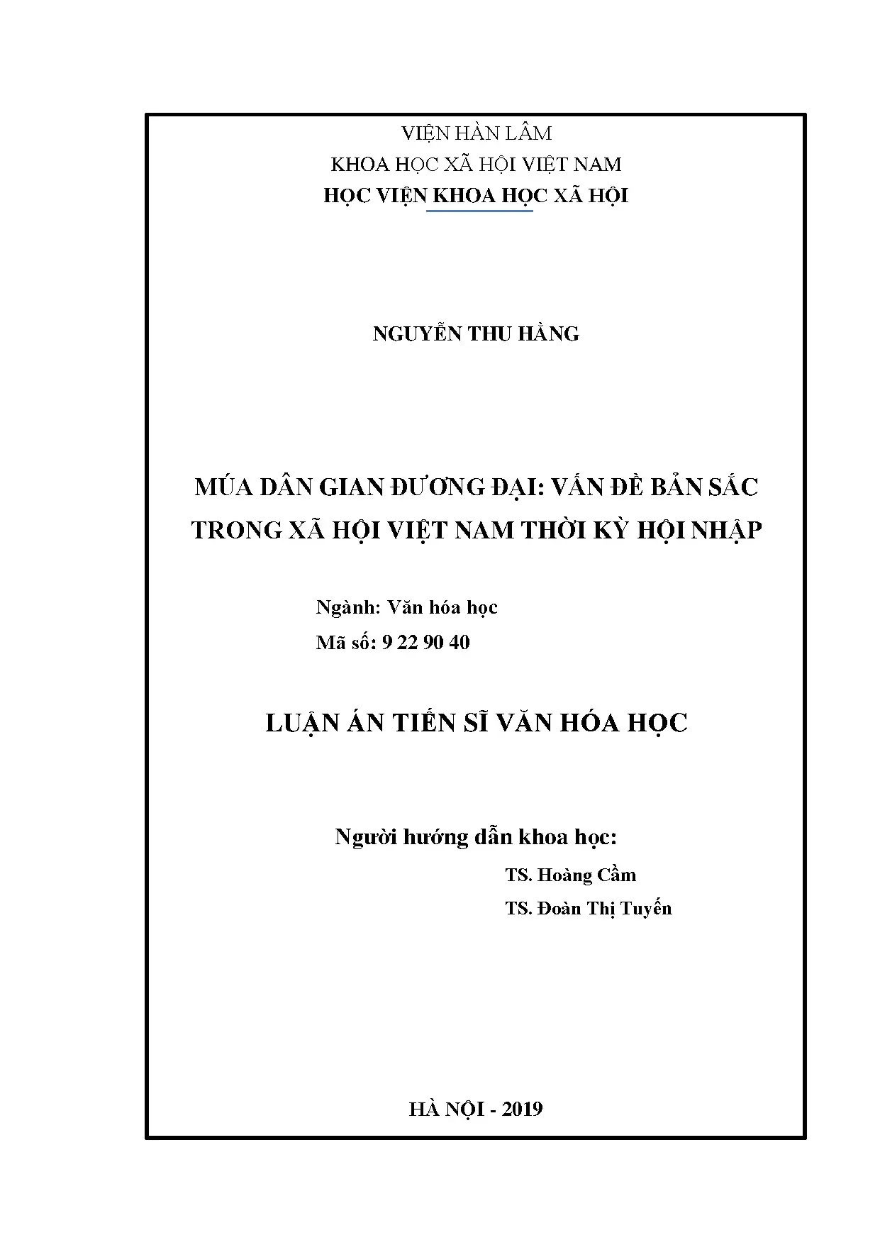 Múa dân gian đương đại vấn đề bản sắc trong xã hội việt nam