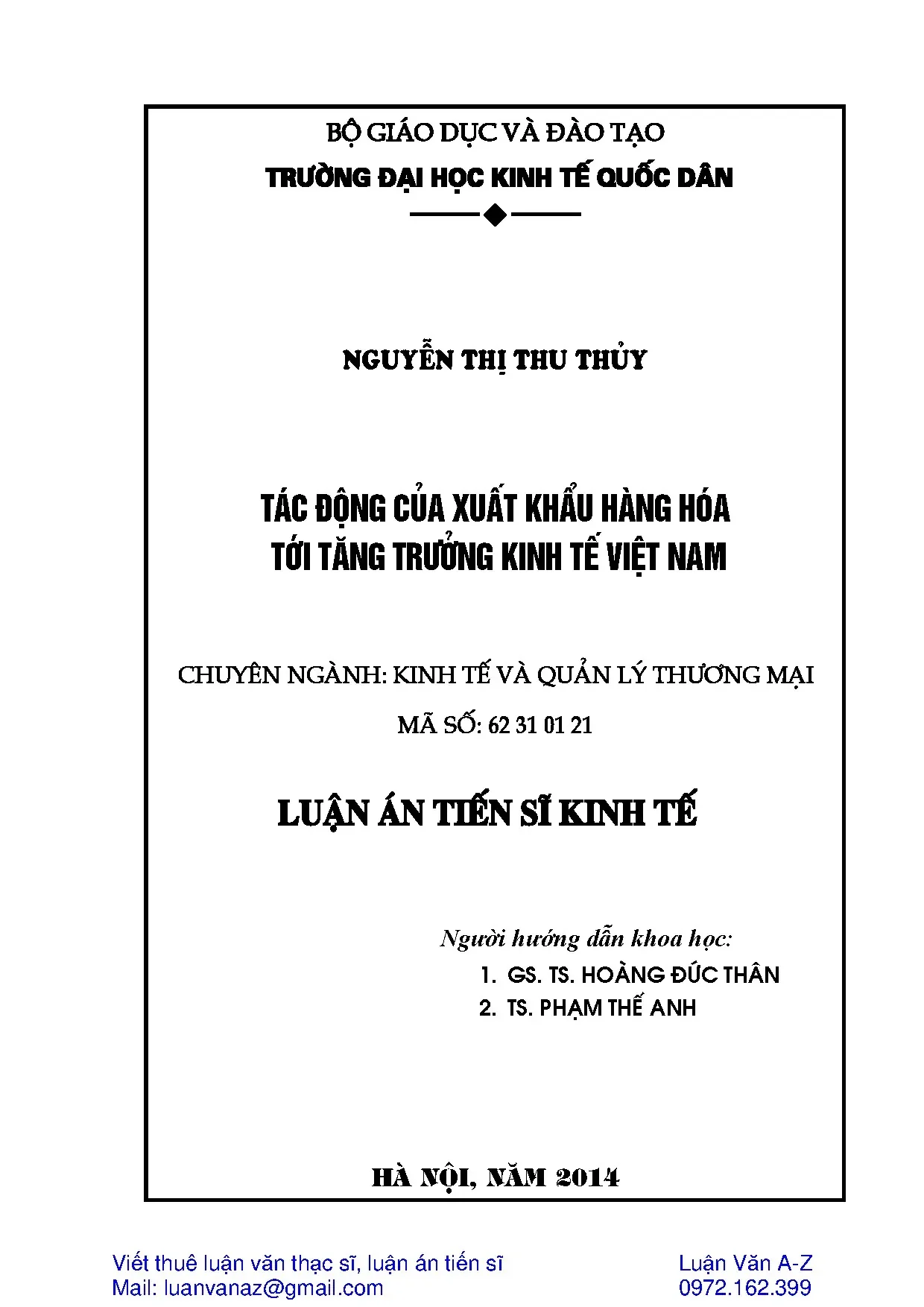 Tác động xuất khẩu hàng hóa đến tăng trưởng kinh tế Việt Nam