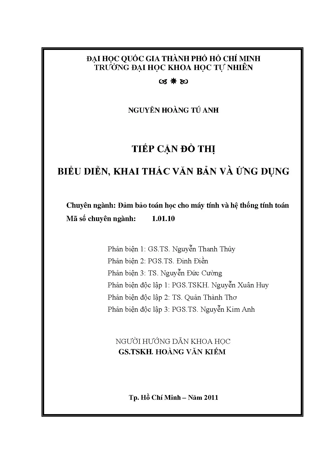 Luận án: Tiếp cận Đồ thị Khai thác Văn bản và Ứng dụng