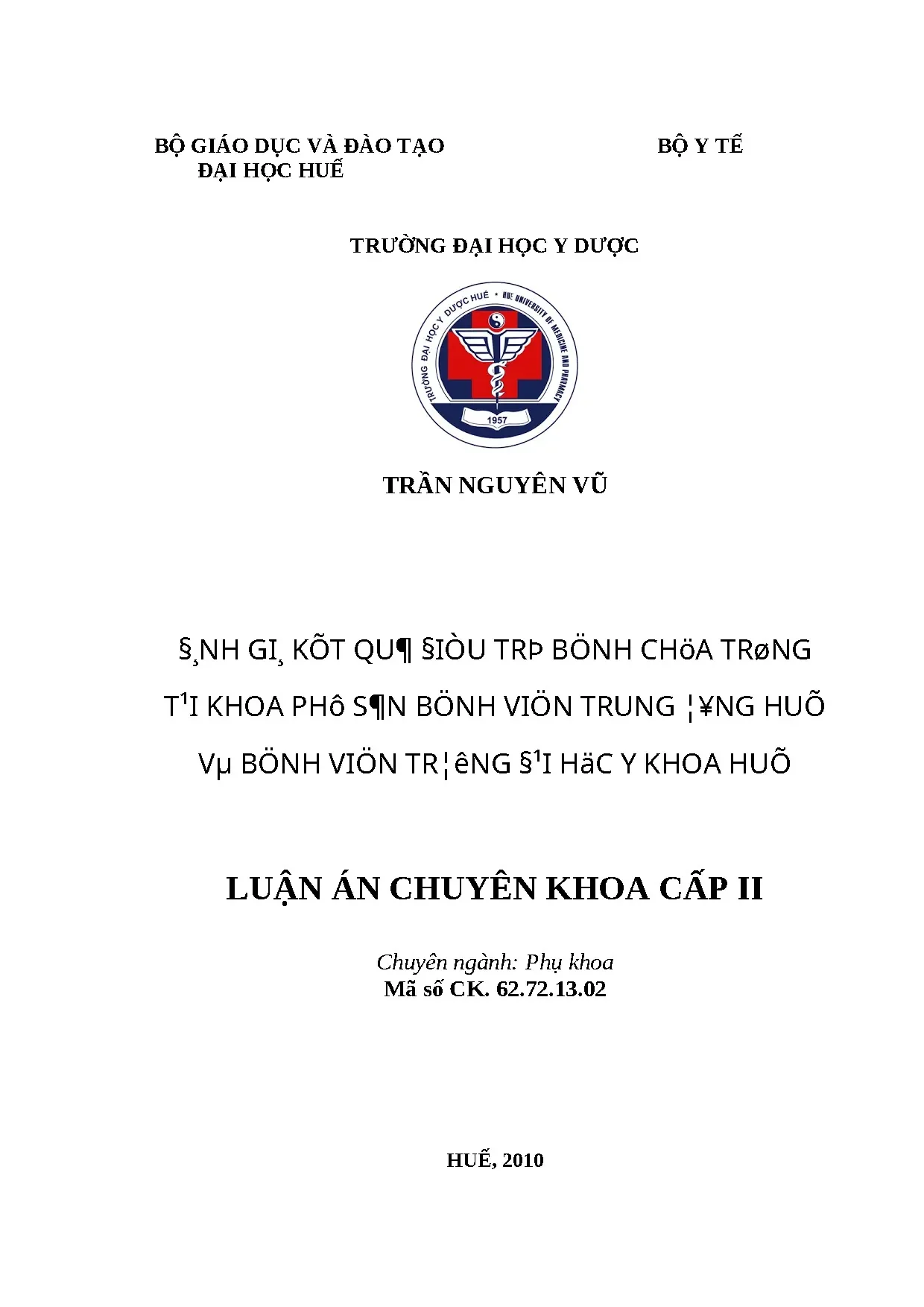 Luận án ck ii đánh giá kết quả điều trị bệnh chửa trứng tại