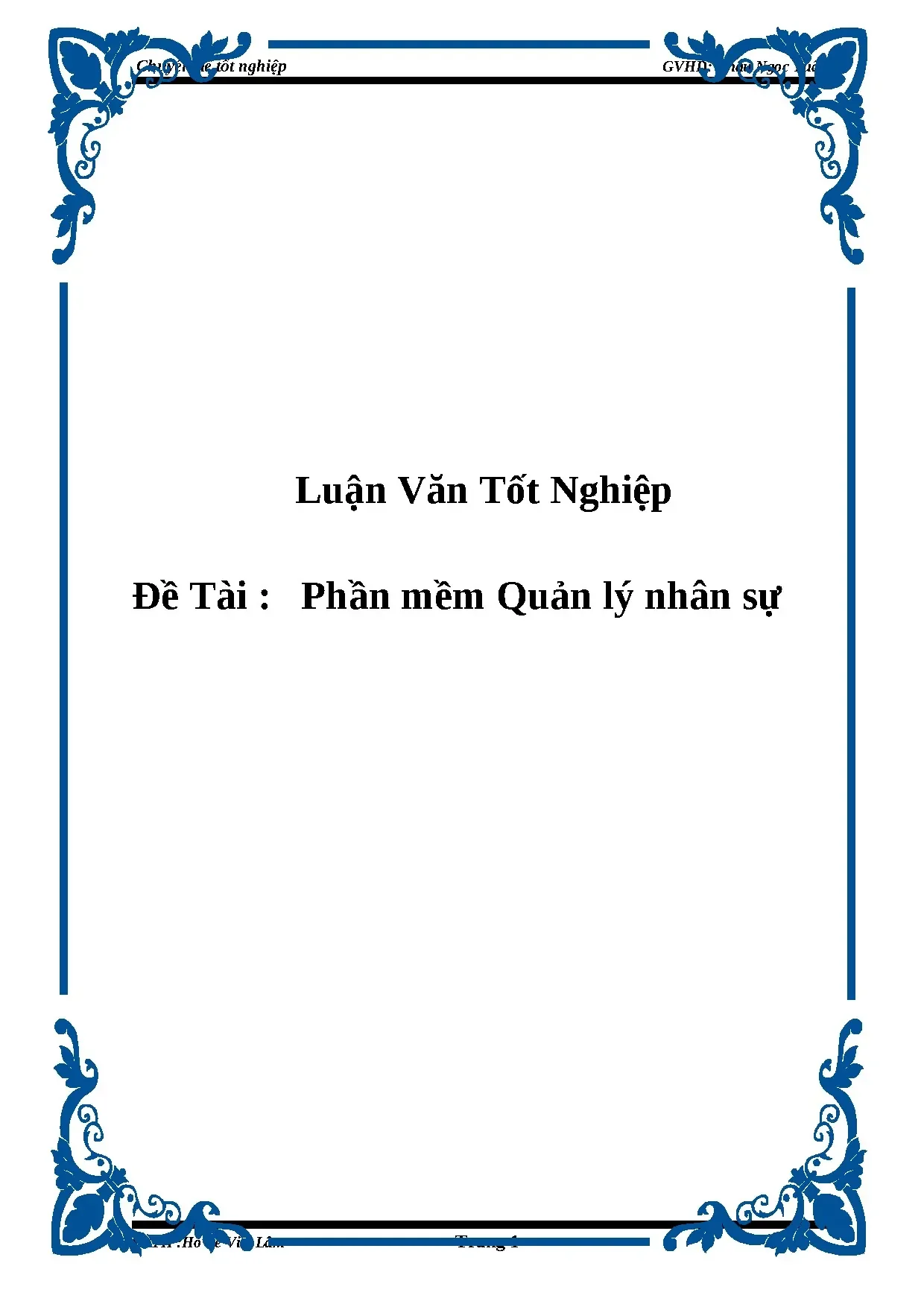 Phần mềm Quản lý Nhân sự: Luận văn Tốt nghiệp