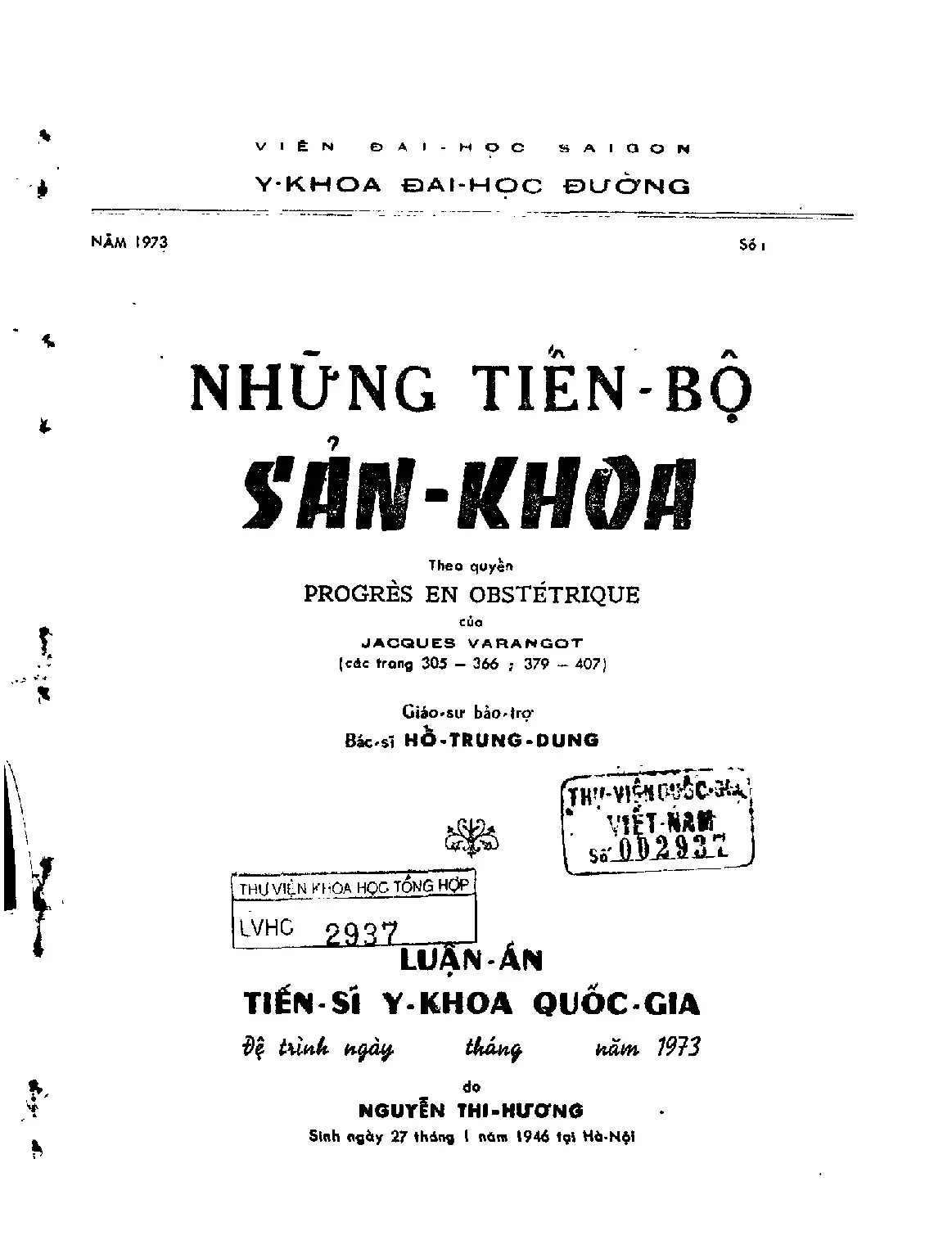 Những tiến bộ sản khoa luận án
