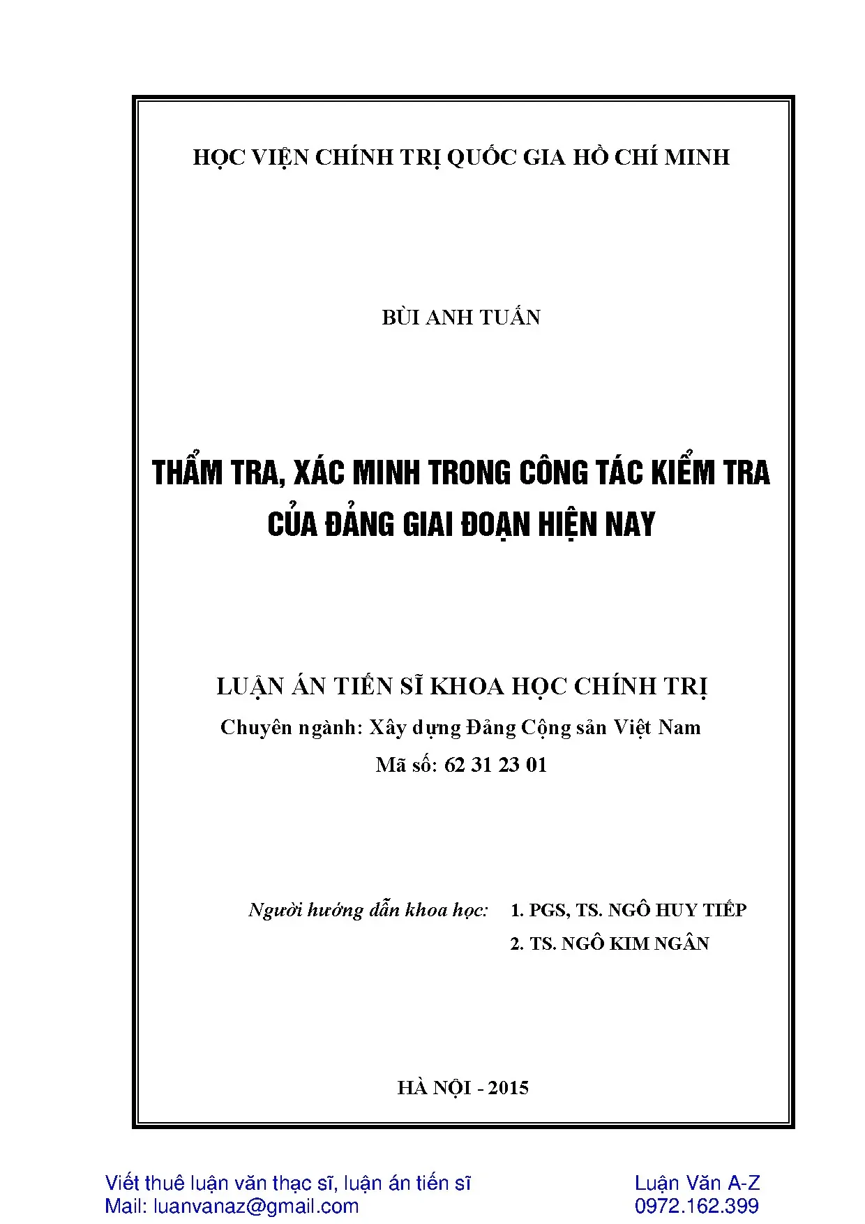 Thẩm tra, xác minh trong công tác kiểm tra Đảng hiện nay
