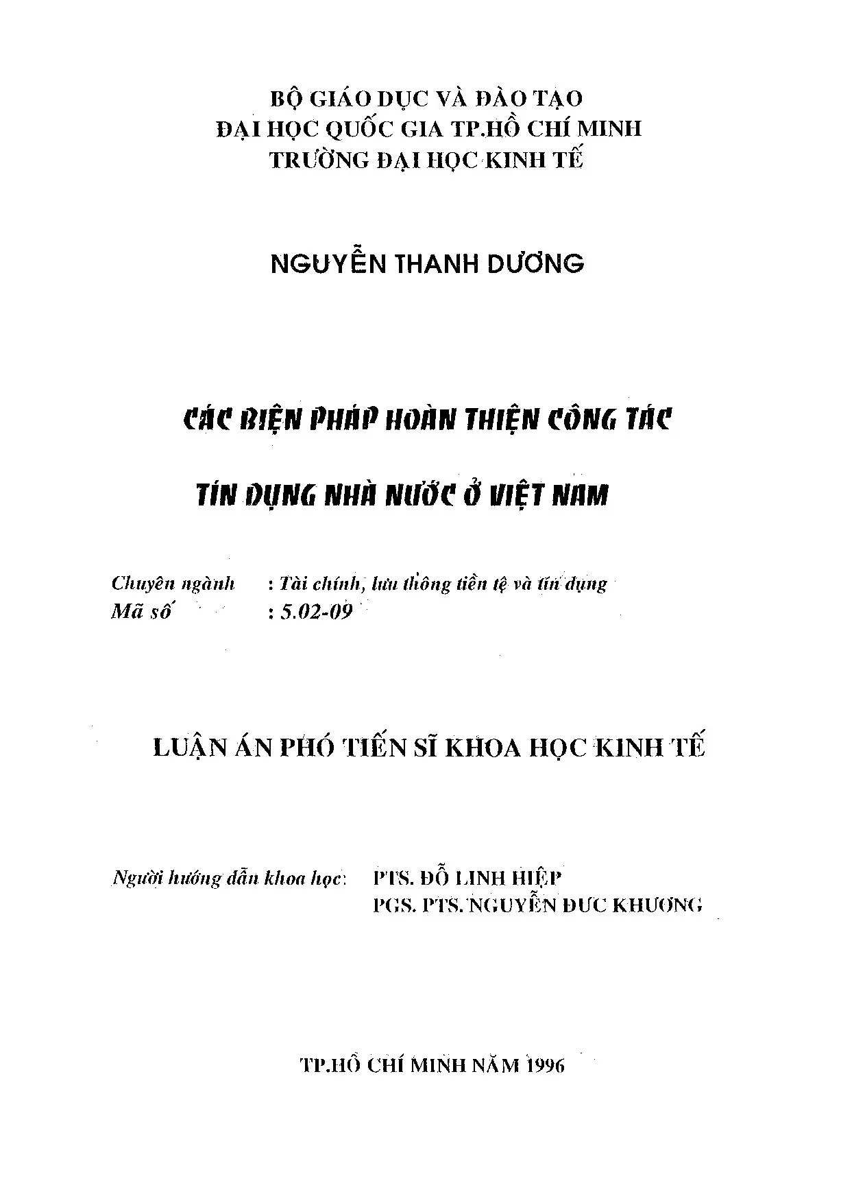 Cac bien phap hoan thien cong tac tin dung nha nuoc o viet n