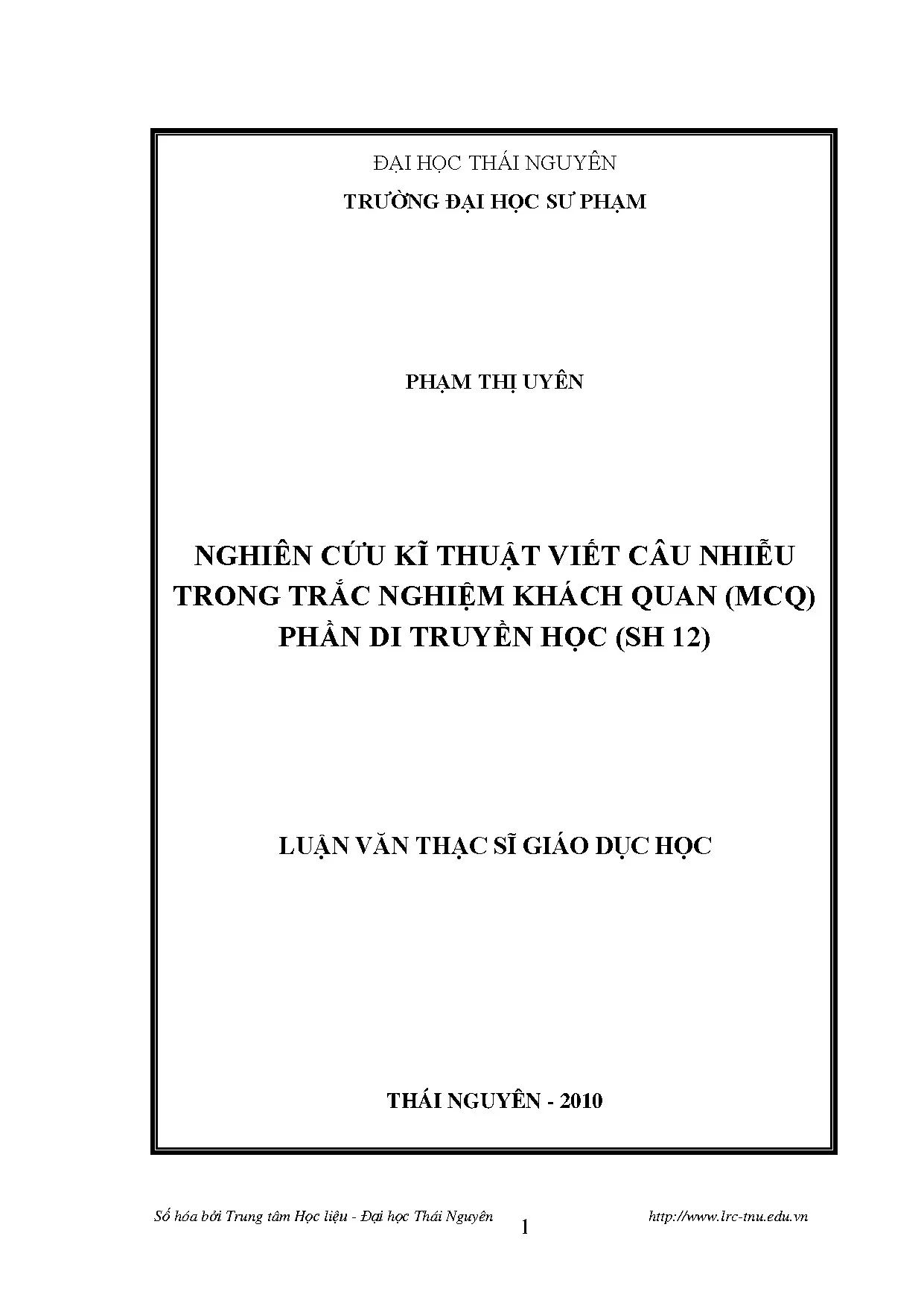 Nghiên cứu kĩ thuật viết câu nhiễu trong trắc nghiệm khách q
