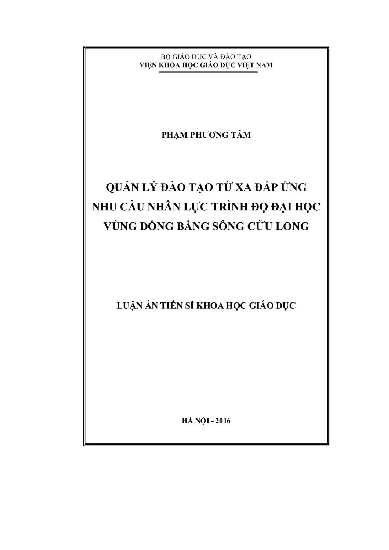 Quản lý đào tạo từ xa đáp ứng nhu cầu nhân lực trình độ đại