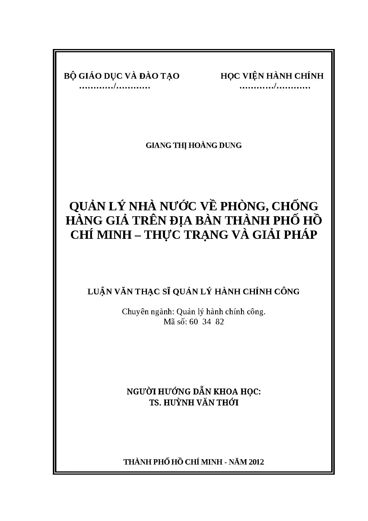 Quản lý nhà nước về phòng chống hàng giả tại TP.HCM