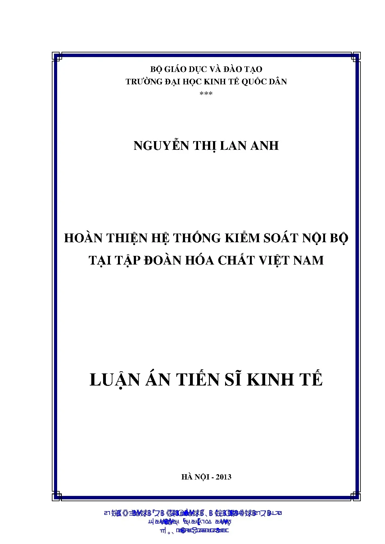 Hoàn thiện KSNB Tập đoàn Hóa chất Việt Nam
