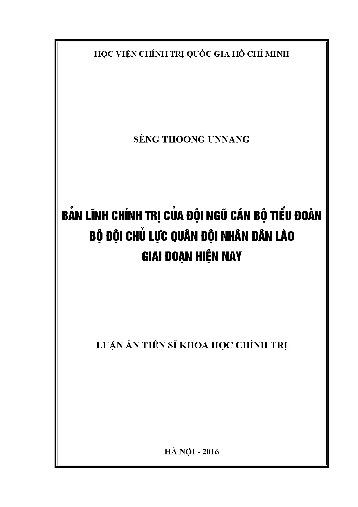 Luận án tiến sĩ khoa học chính trị bản lĩnh chính trị của độ