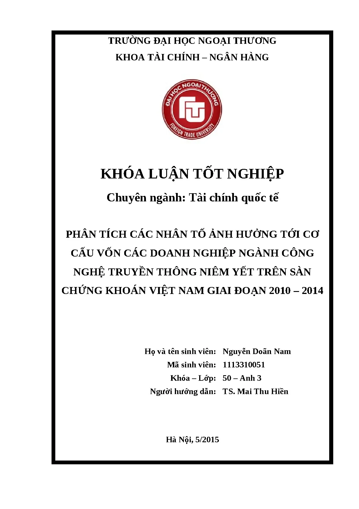 Luận án tiến sĩ đổi mới cơ cấu vốn của các doanh nghiệp nhà