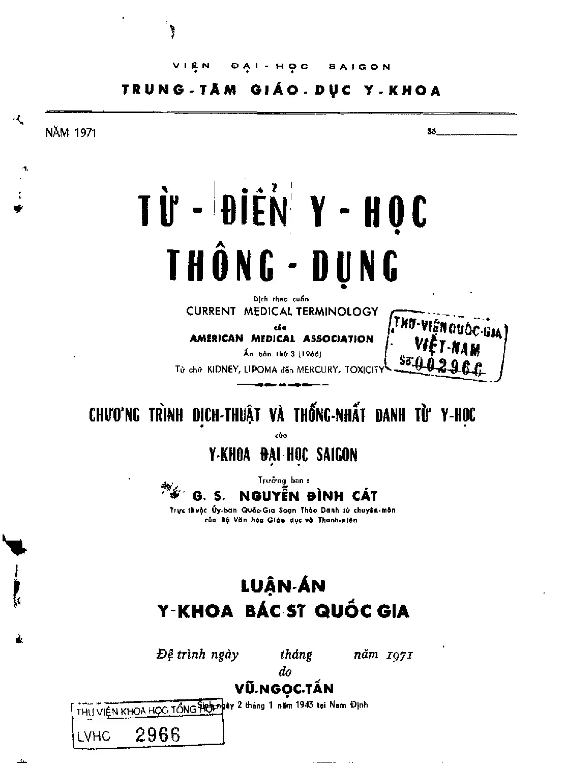 Từ điển y học thông dụng luận án