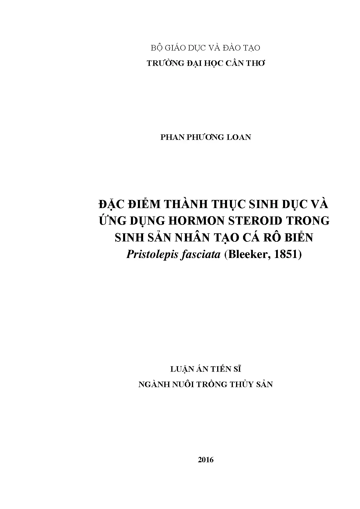 Sinh sản nhân tạo cá rô biển: Đặc điểm và Hormon