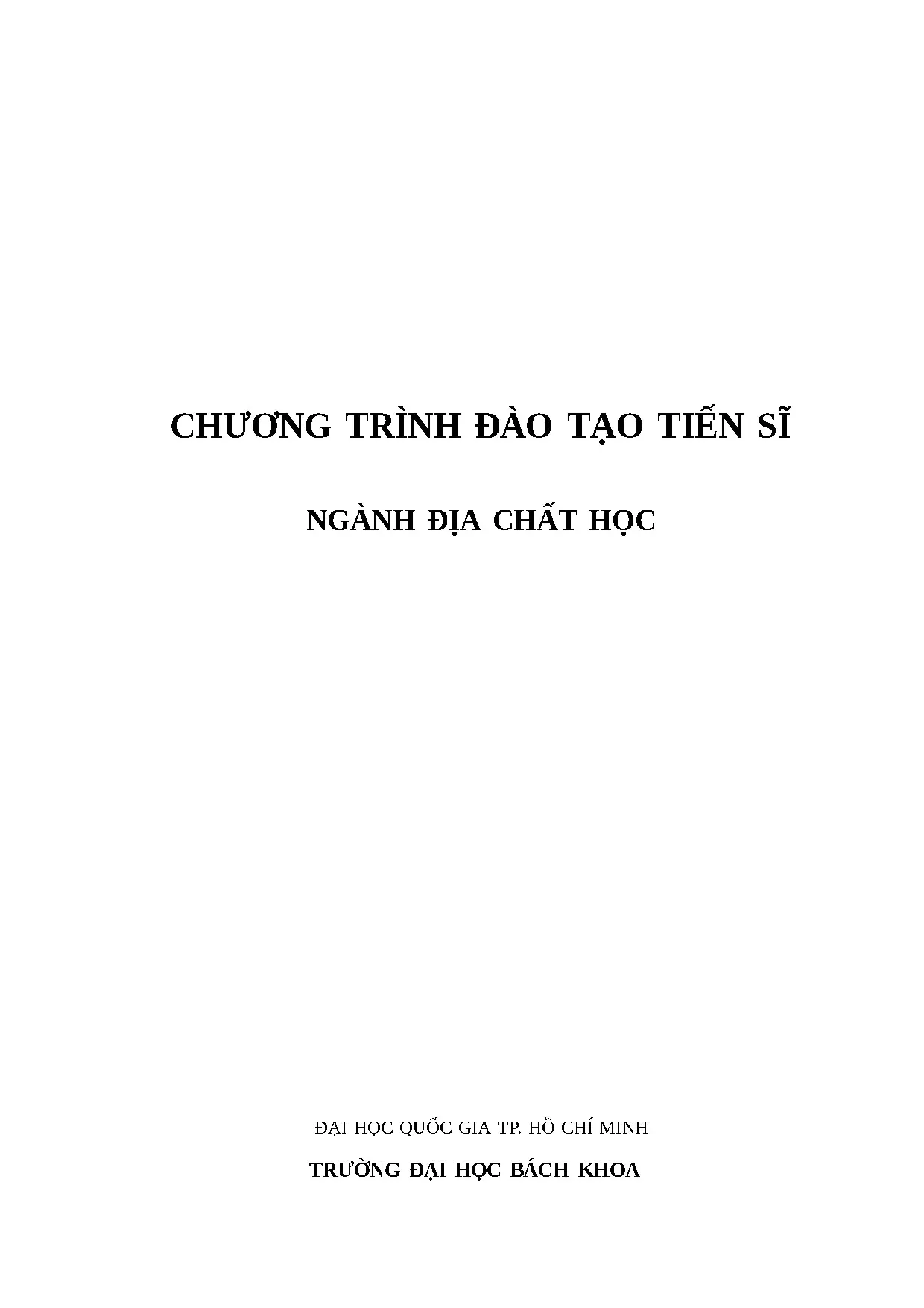 Chương trình đào tạo tiến sĩ ngành địa chất học