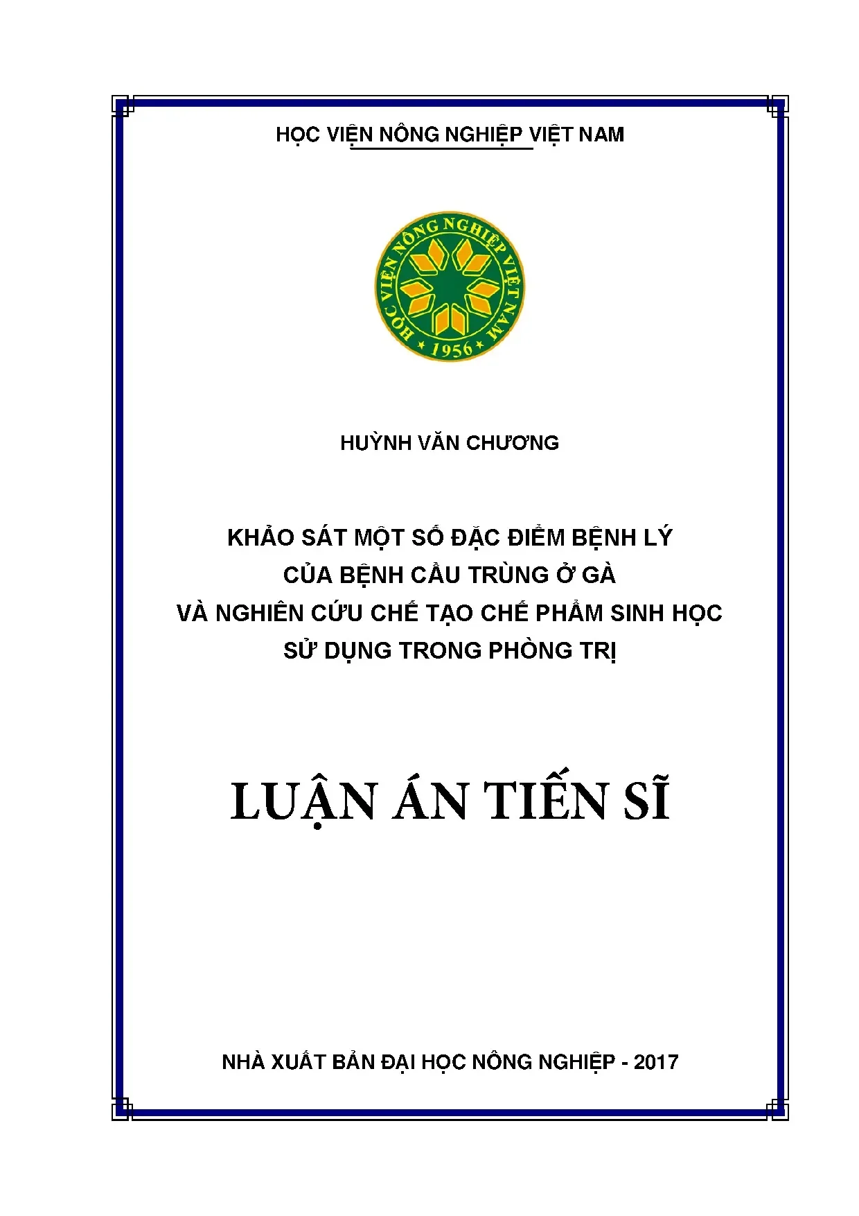 Nghiên cứu bệnh cầu trùng gà và chế phẩm sinh học