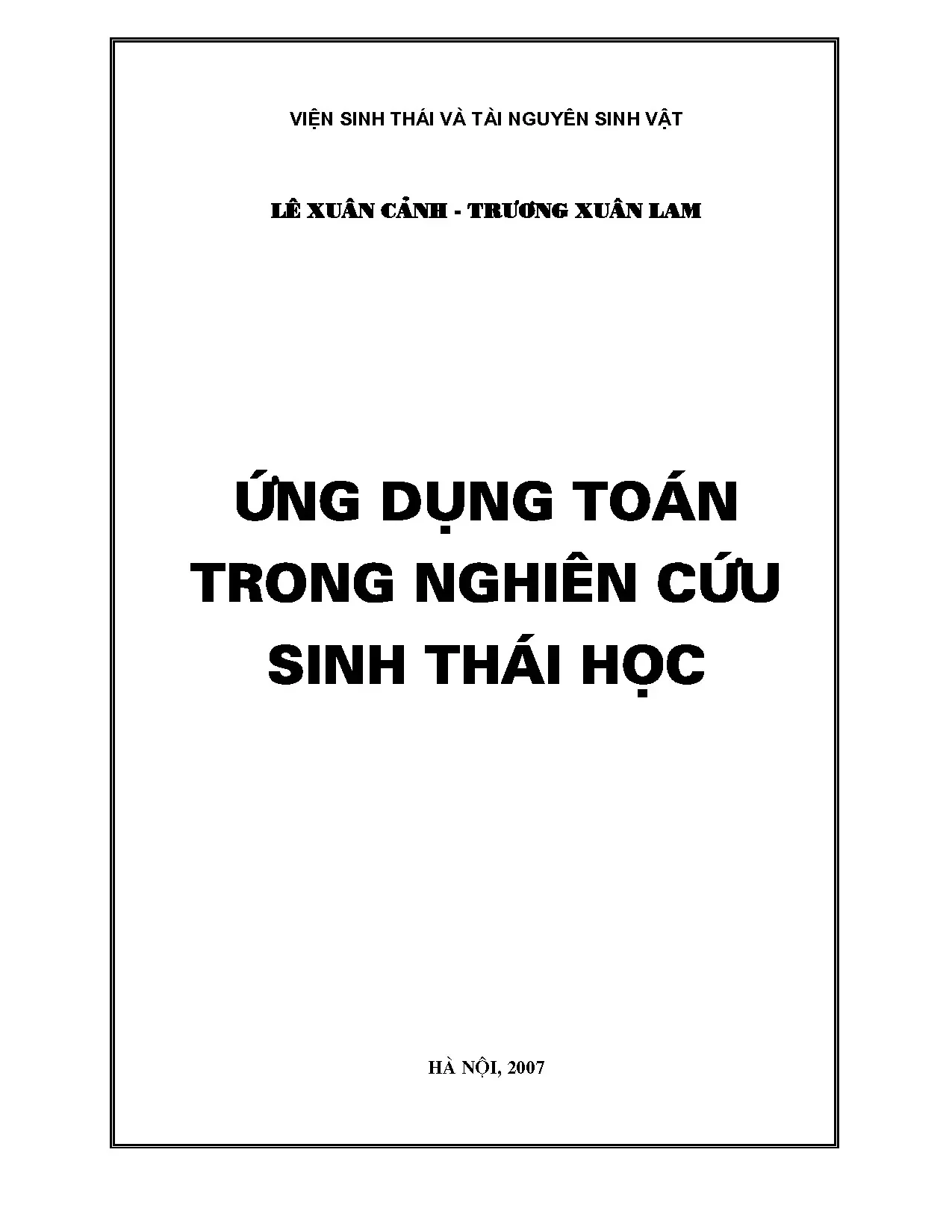 Ứng dụng Toán trong Nghiên cứu Sinh thái học