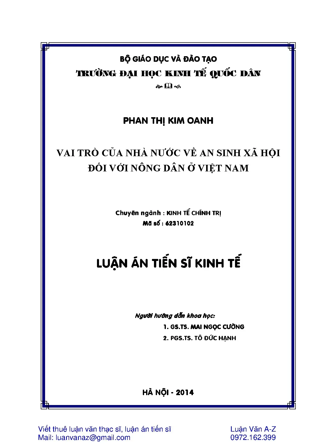 Vai trò Nhà nước về An sinh Xã hội cho Nông dân Việt Nam