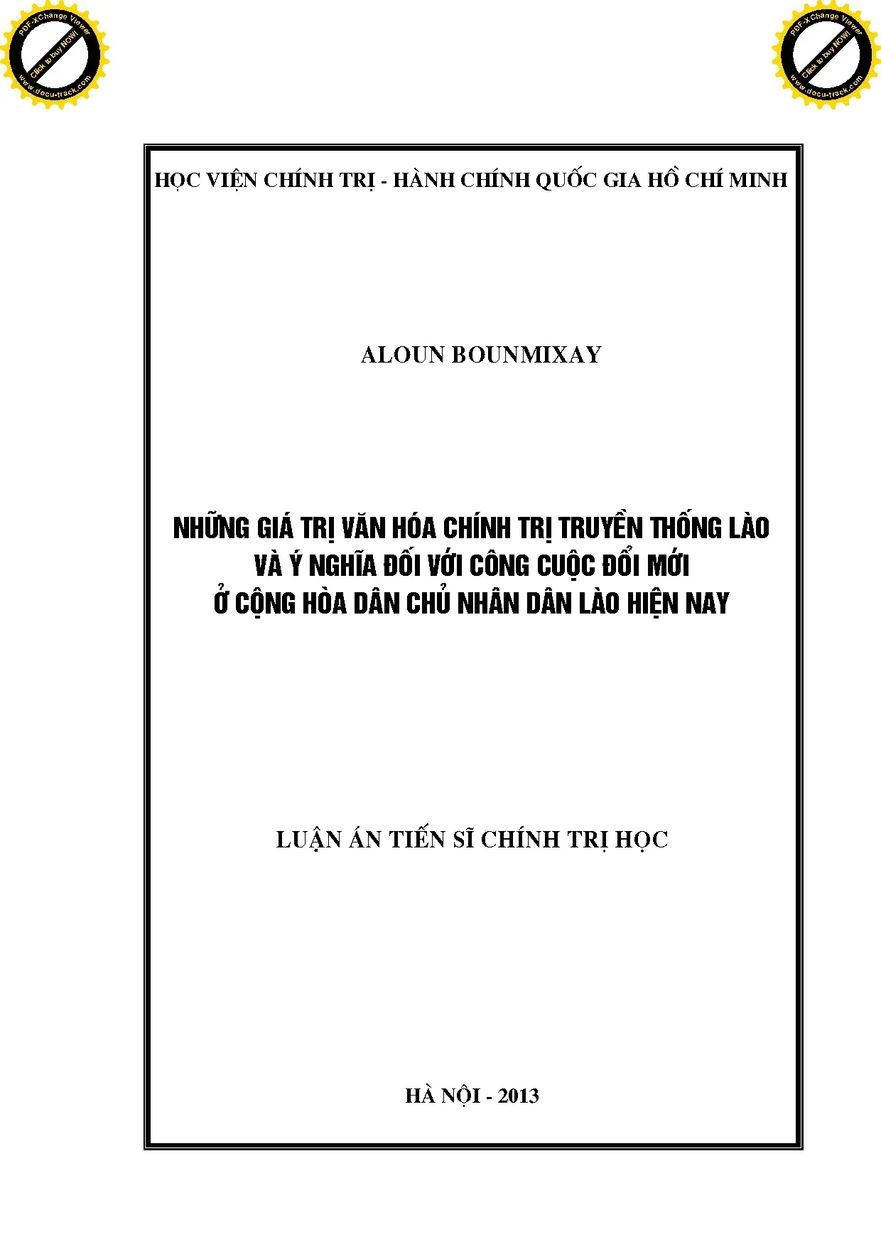 Luận án tiến sĩ những giá trị văn hóa chính trị truyền thống