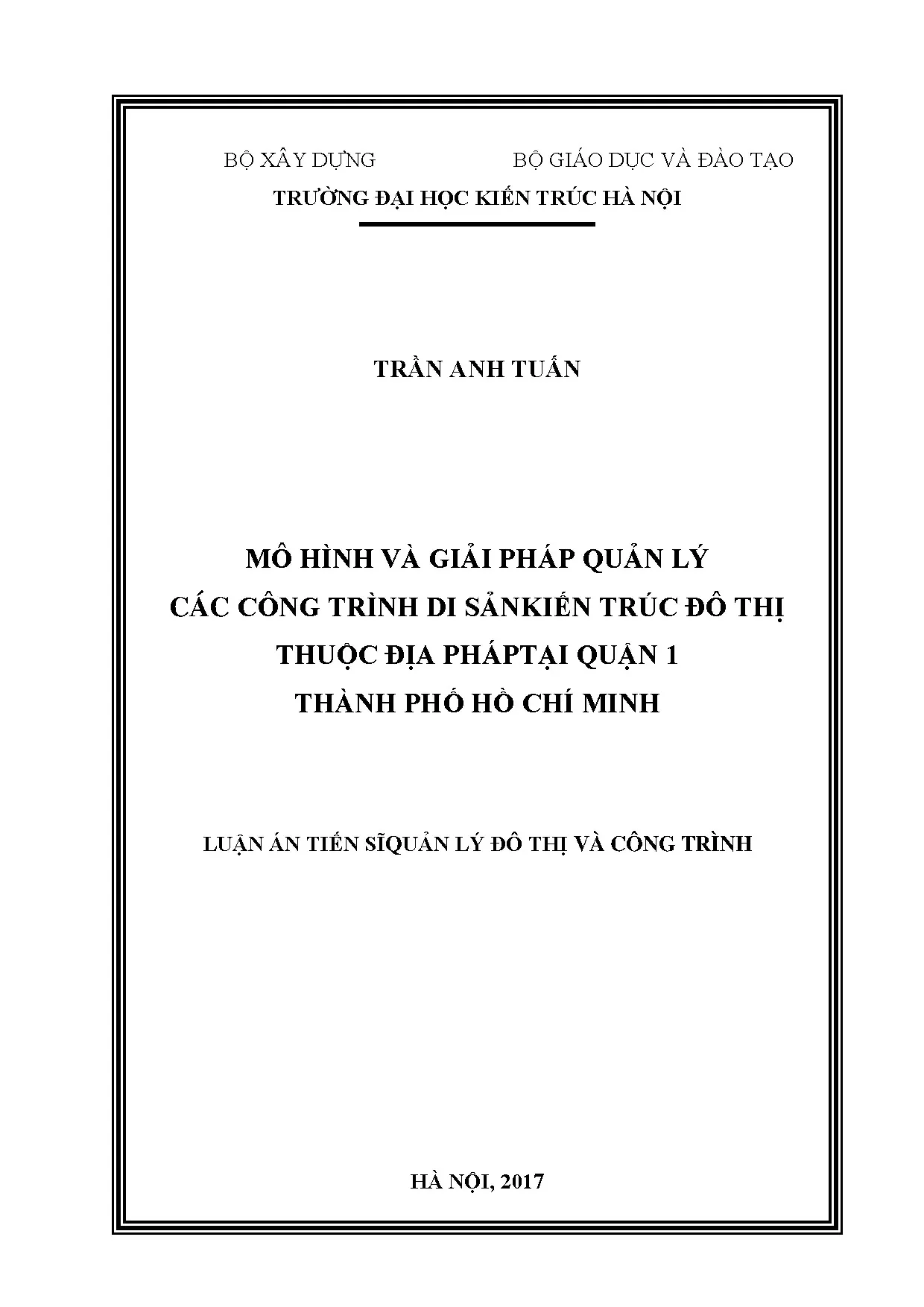 Mô hình và giải pháp quản lý các công trình di sản kiến trúc
