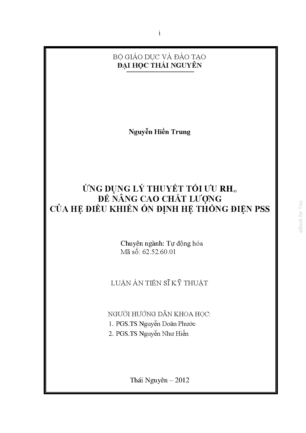 Luận án tiến sỹ kỹ thuật ứng dụng lý thuyết tối ưu để nâng c