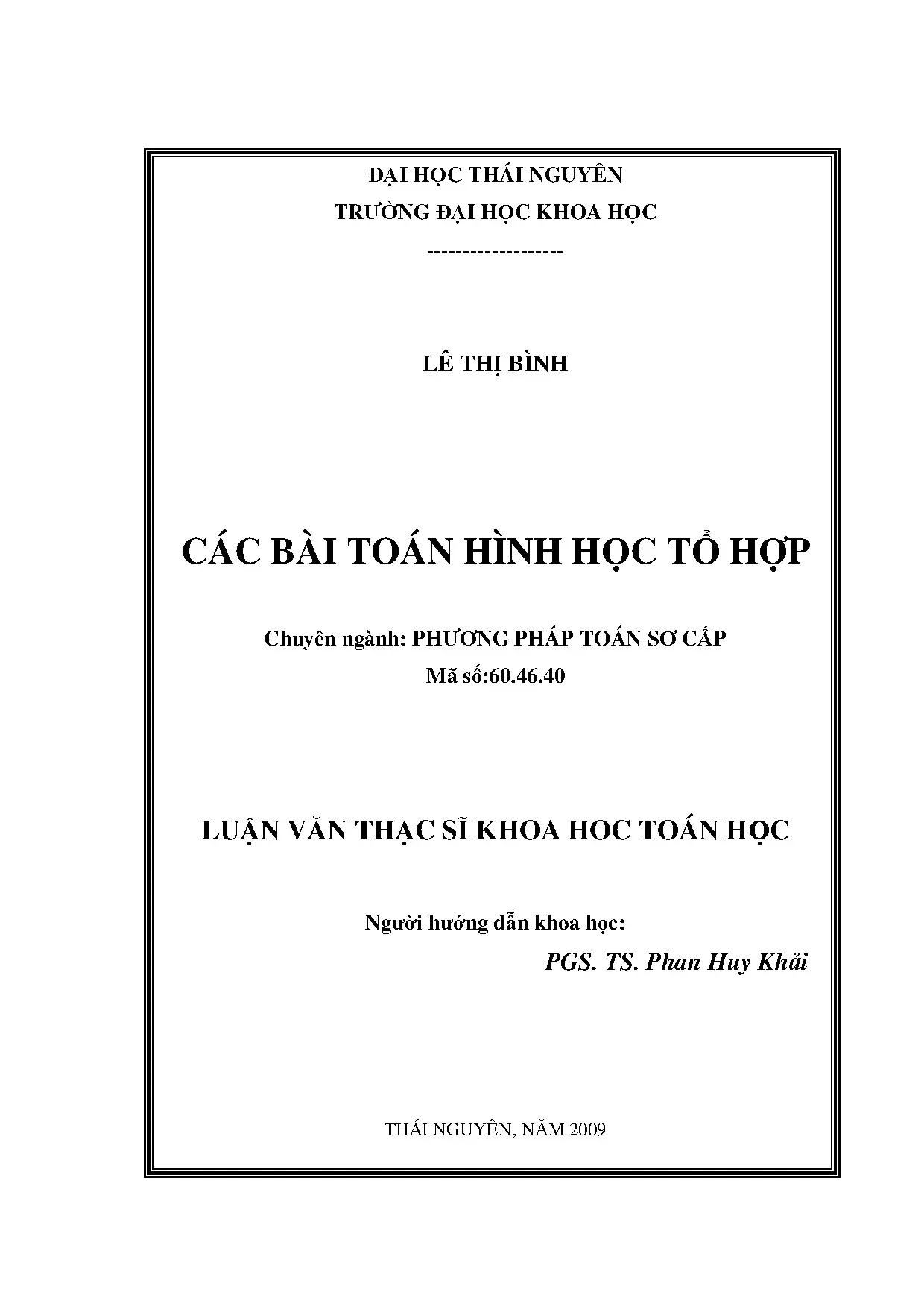 Luận án tiến sĩ các bài toán hình học tổ hợp