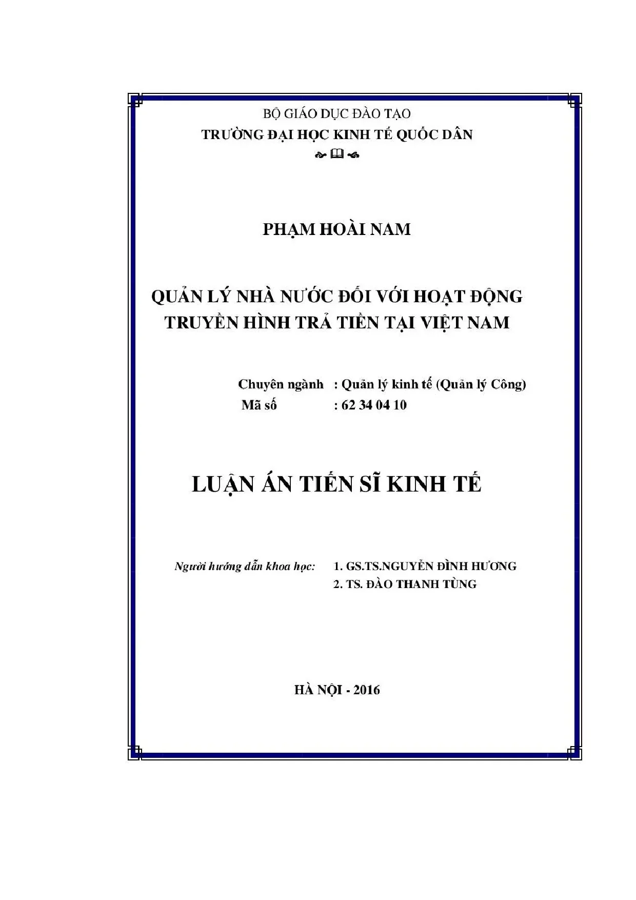 Quản lý nhà nước đối với hoạt động truyền hình trả tiền ở vi