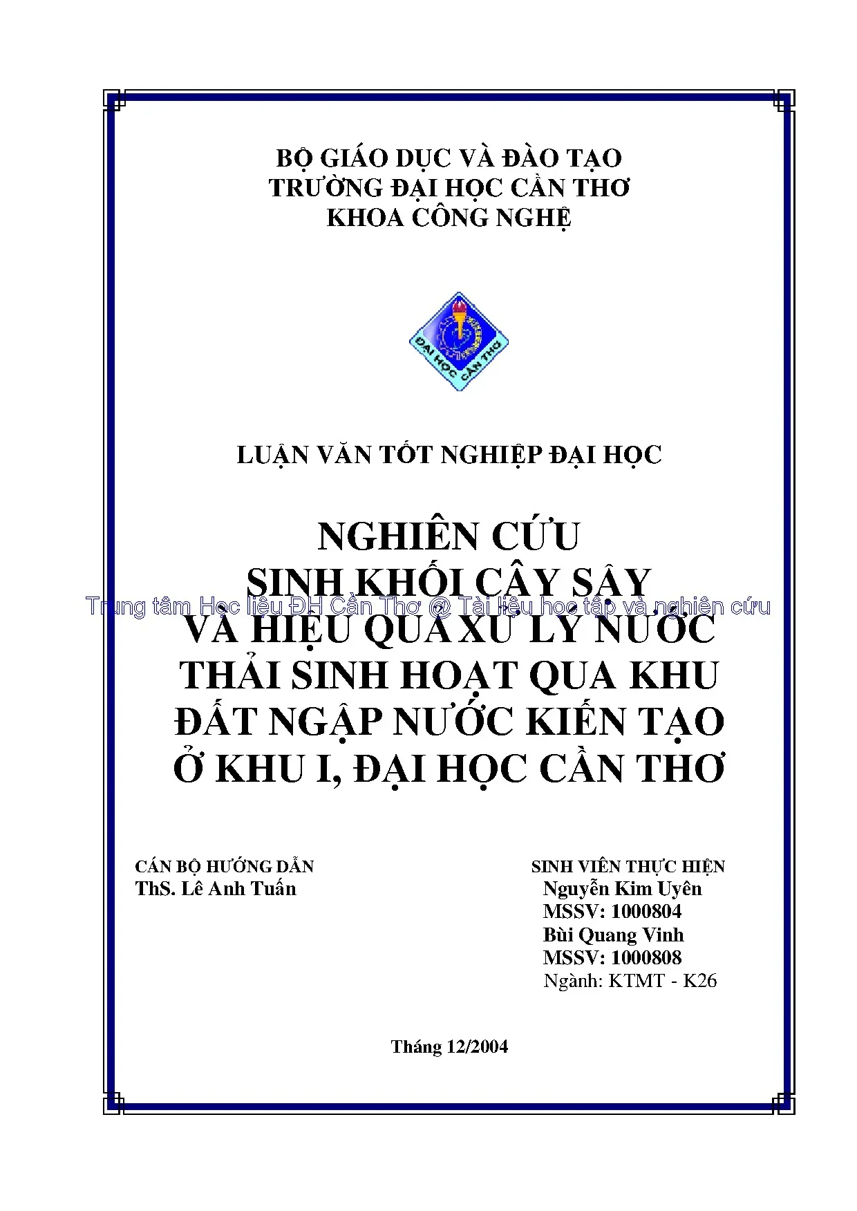 Nghiên cứu cây sậy xử lý nước thải bằng đất ngập nước kiến tạo